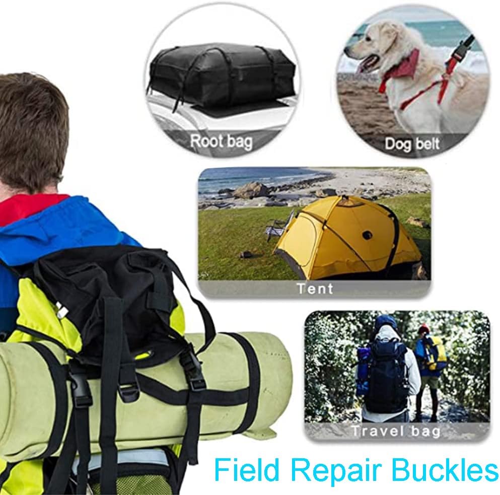 6 Pack 1" Buckle Quick Side Release Buckles Dual Adjustable No Sewing Clips Plastic Buckle Replacement for Nylon Webbing Straps Backpack Belt Dog Collars Inner Diameter 1 Inch