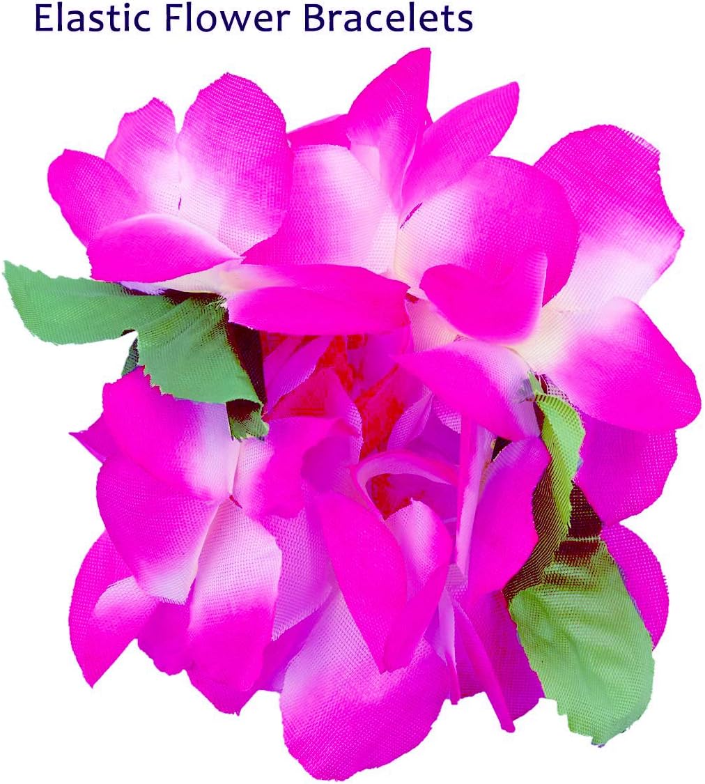 4 Pcs Purple Hawaiian Leis with Green Leaves for Graduation Party, Dance Party, Photo Prop in Outdoors Purple