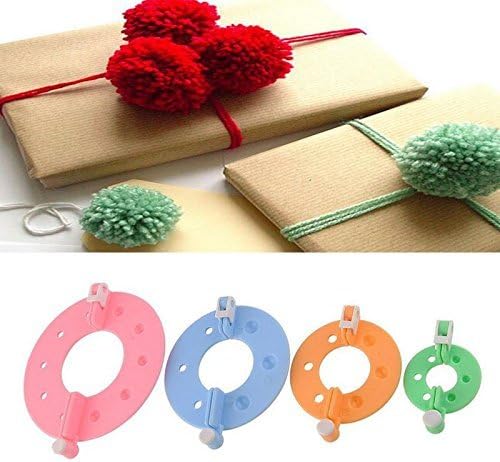 Yansanido Pack of 8 4 Sizes Essential Pom-pom Maker for Fluff Ball Weaver Needle Knitting DIY Tool 8piece-4 Size