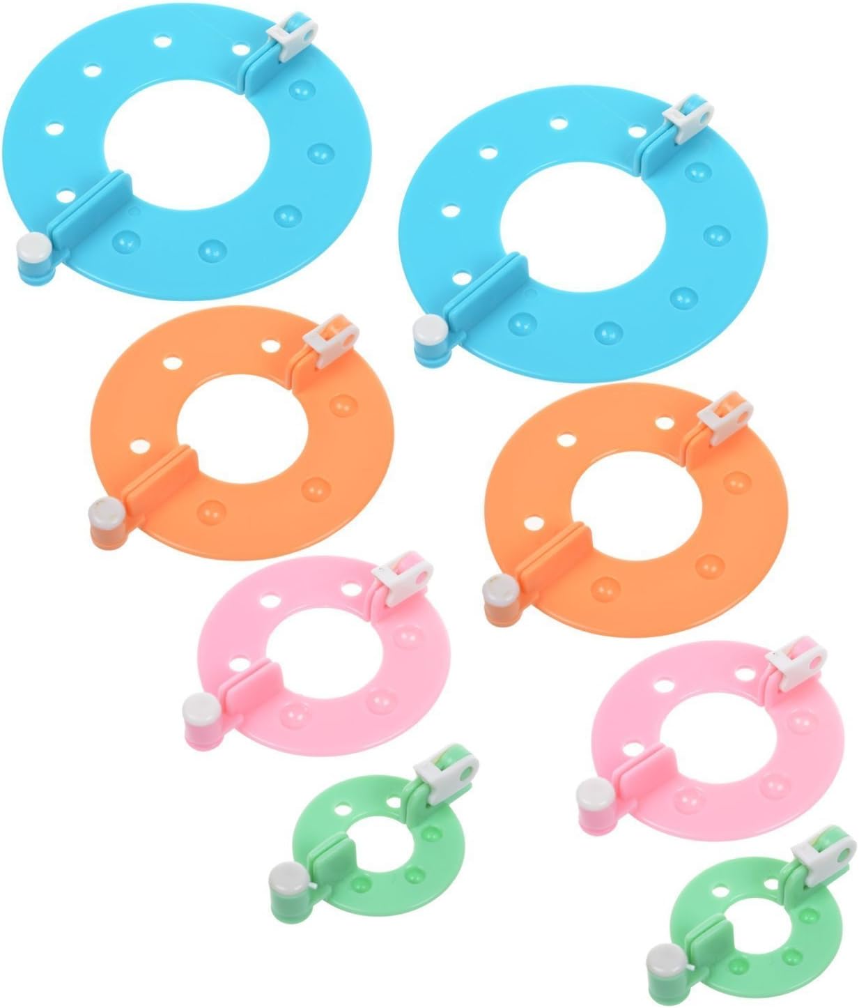 Yansanido Pack of 8 4 Sizes Essential Pom-pom Maker for Fluff Ball Weaver Needle Knitting DIY Tool 8piece-4 Size