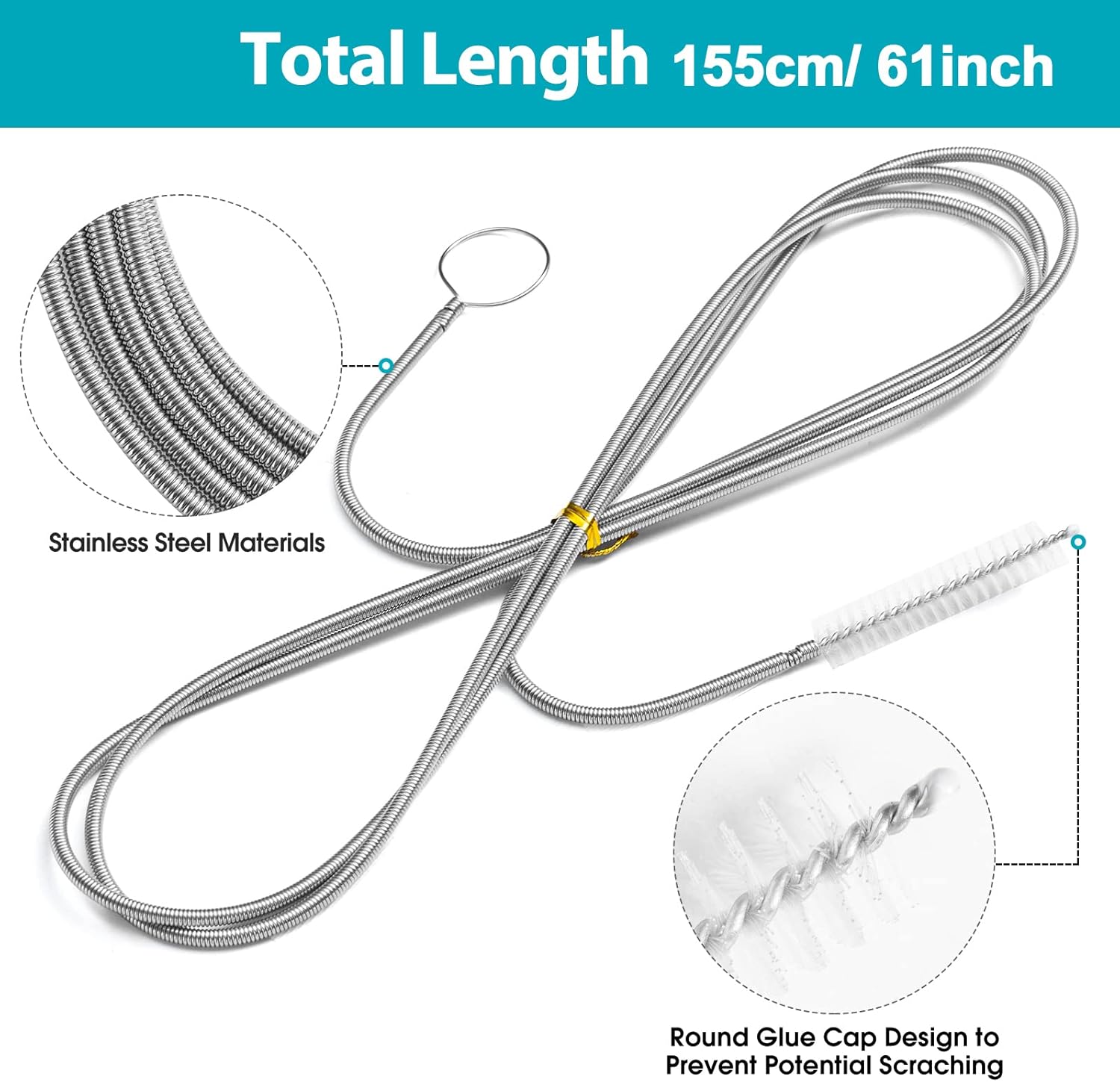 Long Drain Brush Flexible Feeding Tube Brush Slim Cleaning Brush Hose Pipe Brush