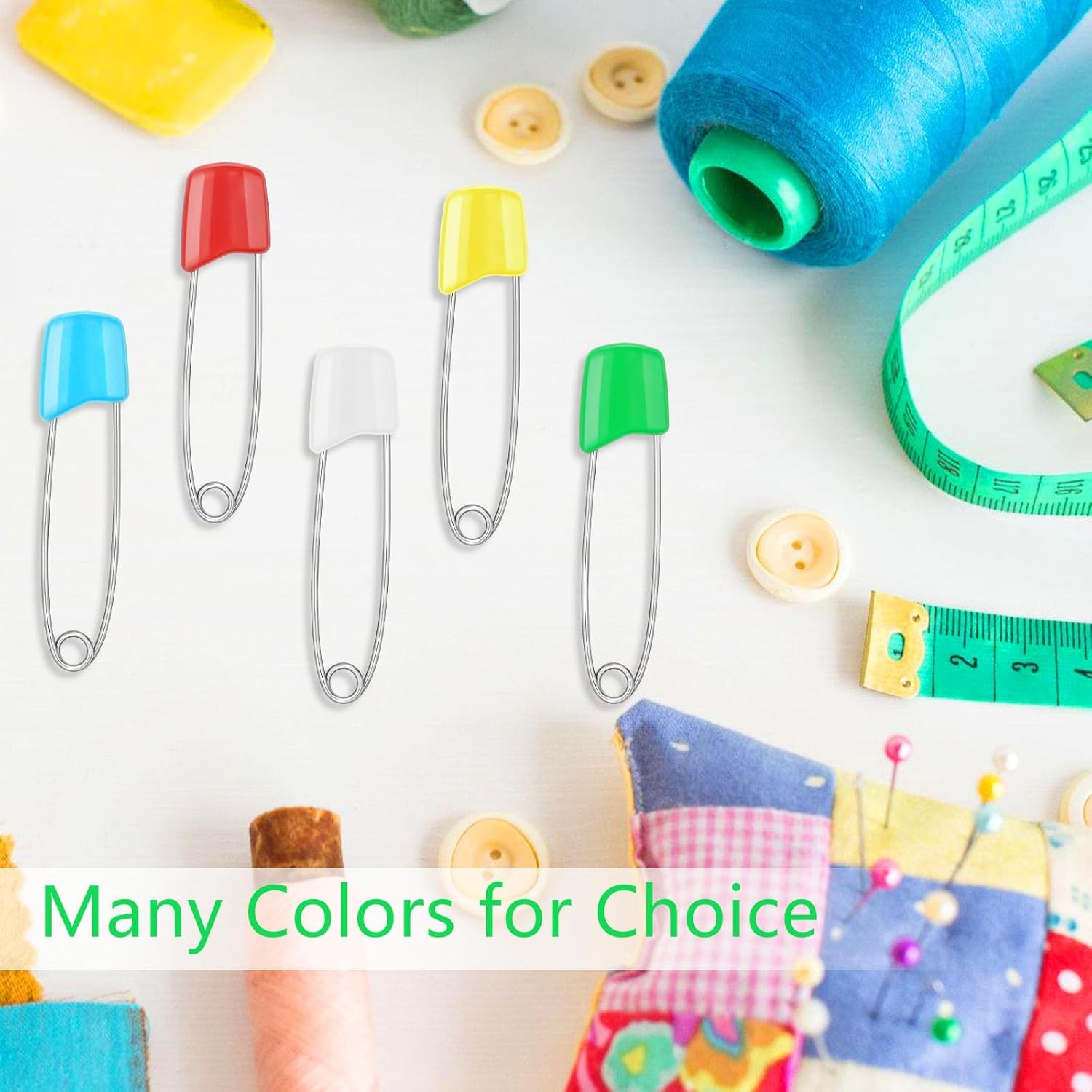 120 Pcs Diaper Pins,2.2 Inch Baby Safety Pins Colorful Stainless Steel Diaper Nappy Pins for Cloth Diapers,Plastic Head,5 Colors,Safe Locking Closures