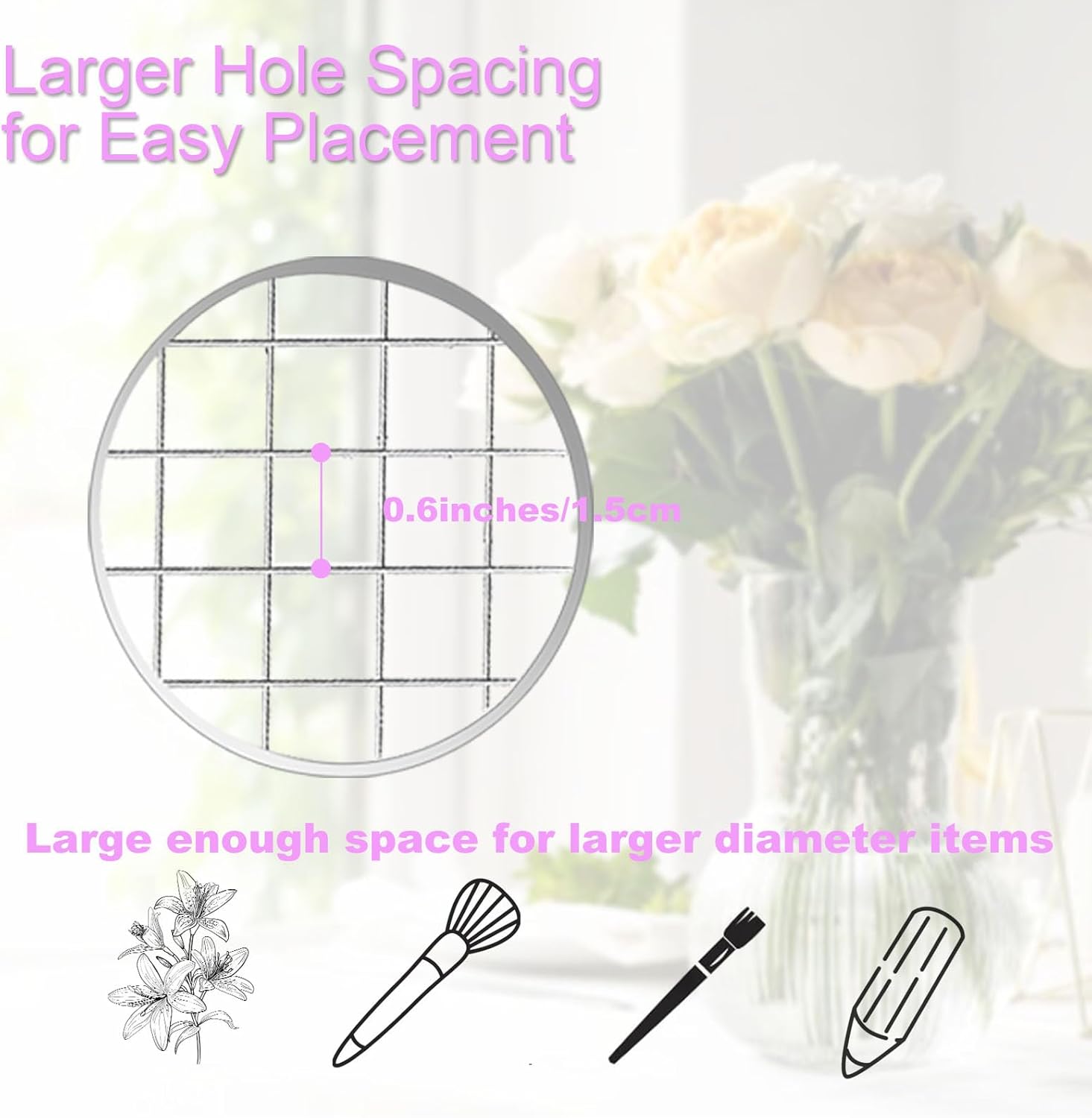 Mason Jar Flower Insert Lid for Regular Mouth,15 Pcs Flower Grid Frog for Arrangement Vase Metal Mason Jar Flower Organizer Lid with Square Grids for Regular Mouth Mason Canning Jars