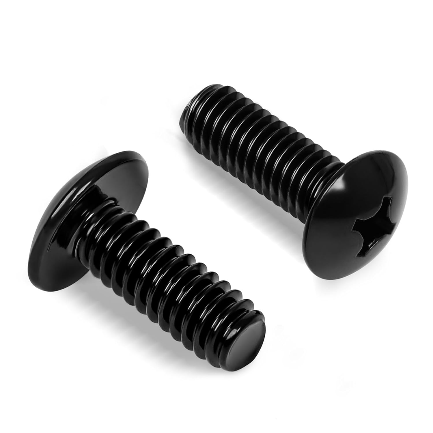 1/4"-20 x 1/2" Truss Head Machine Screws, Full Thread, 304 Stainless Steel Black Finish, 25 PCS