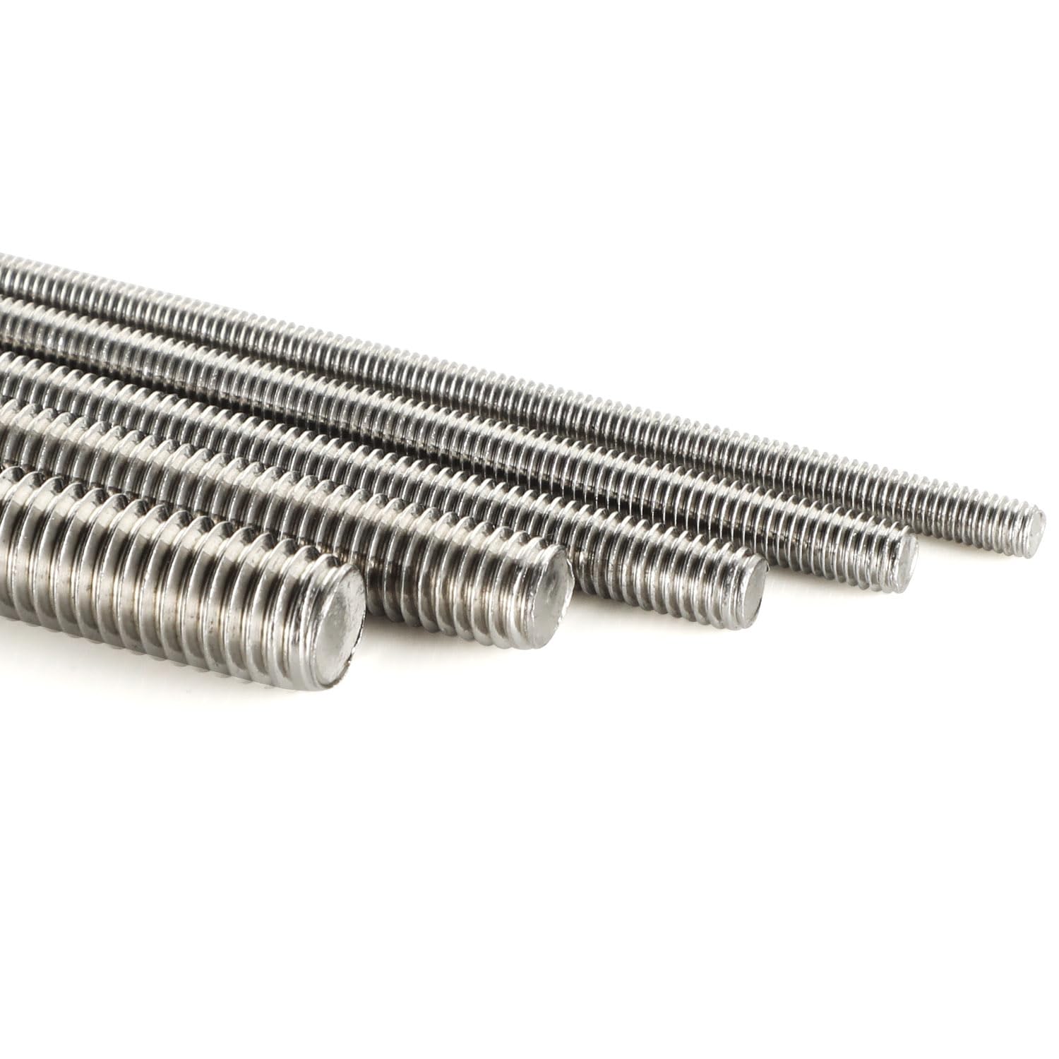 M6-1.0 x 300mm Fully Threaded Rods, Long Threaded Studs, Right Hand Threads, All Threaded Rod, 304 Stainless Steel, 2 PCS