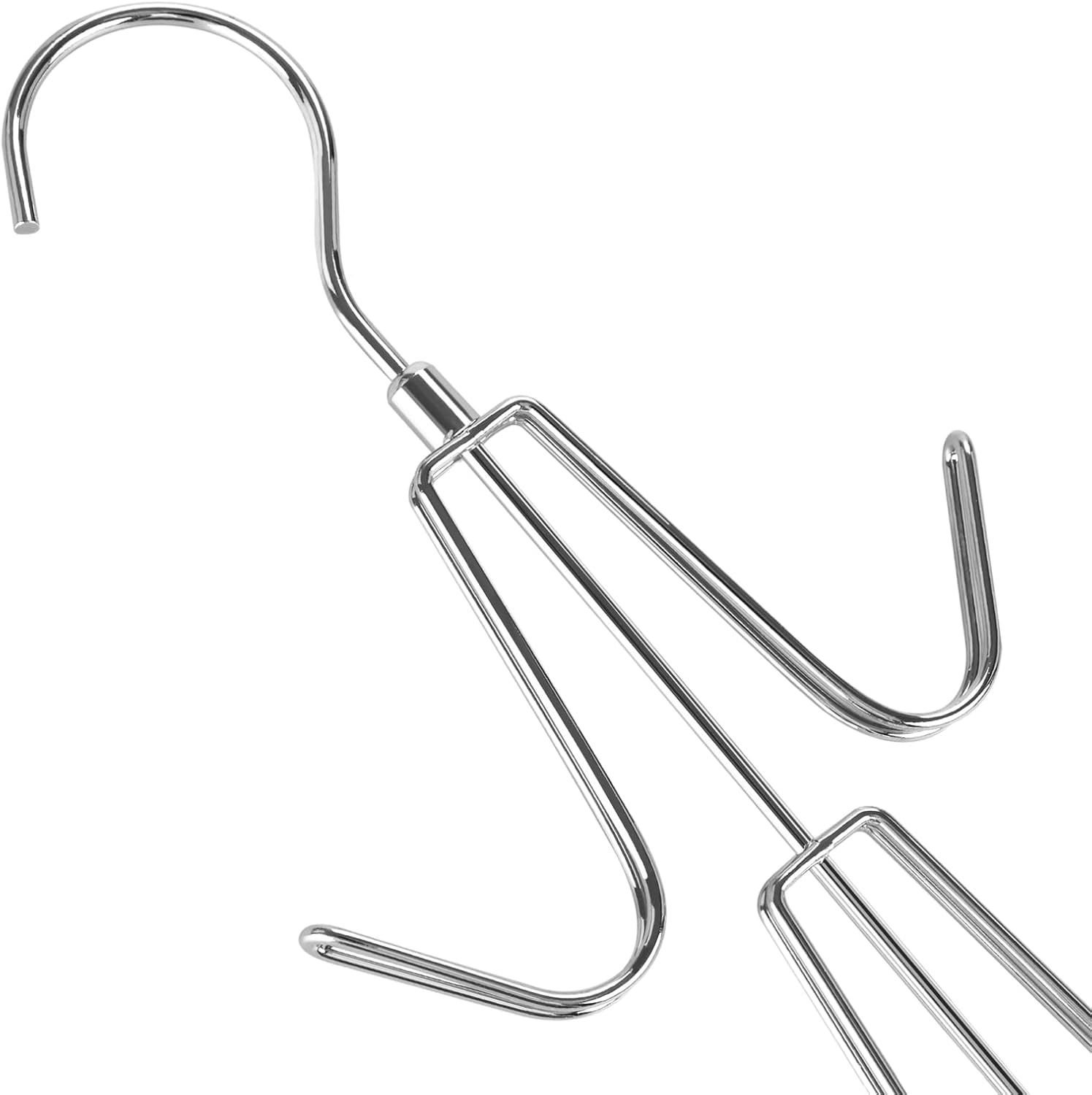 TOPIA HANGER Purse Hanger Organizer for Closet, 2-Pack Handbag Organizer Hanger, 360°Swivel Metal Purse Hooks, Bag Rack, Belt Organizer, Tie Rack, Scarf Hanger, Bag Storage Organizer, Silver