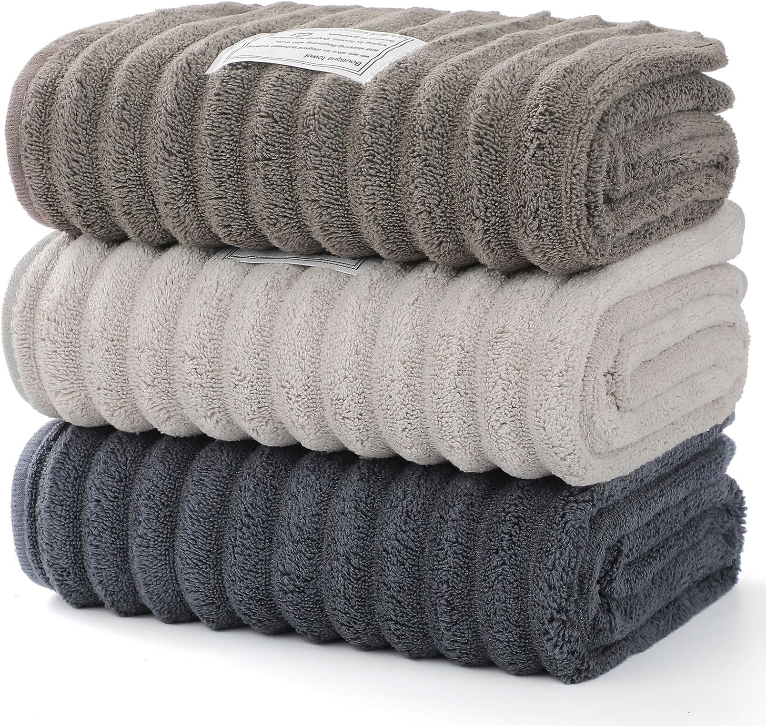 Luxury 3-Piece Quick-Dry Small Bath Towel Set – Ultra Soft Microfiber Hand Towels for Bathroom, Bar, Pool, Gym & Travel – Elegant Twill Design 14”x 29.6”