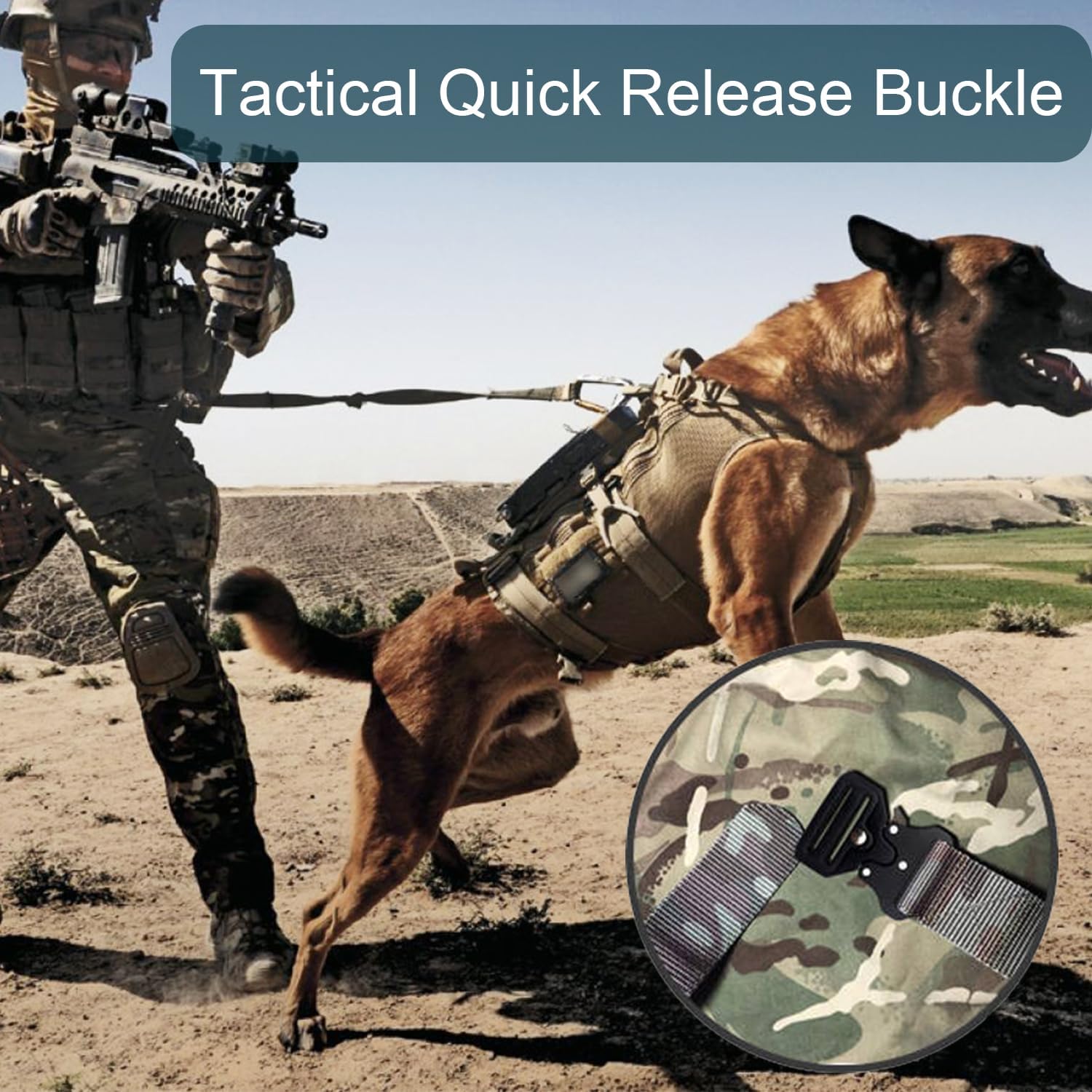 CooBigo 2 Pack Tactical Belt Buckles, 1-1/2" Heavy Duty Metal Tactical Buckle Clips for Dog Collar Hardware, Harness, Backpack, Luggage Strap Release Clasp Replacement Black