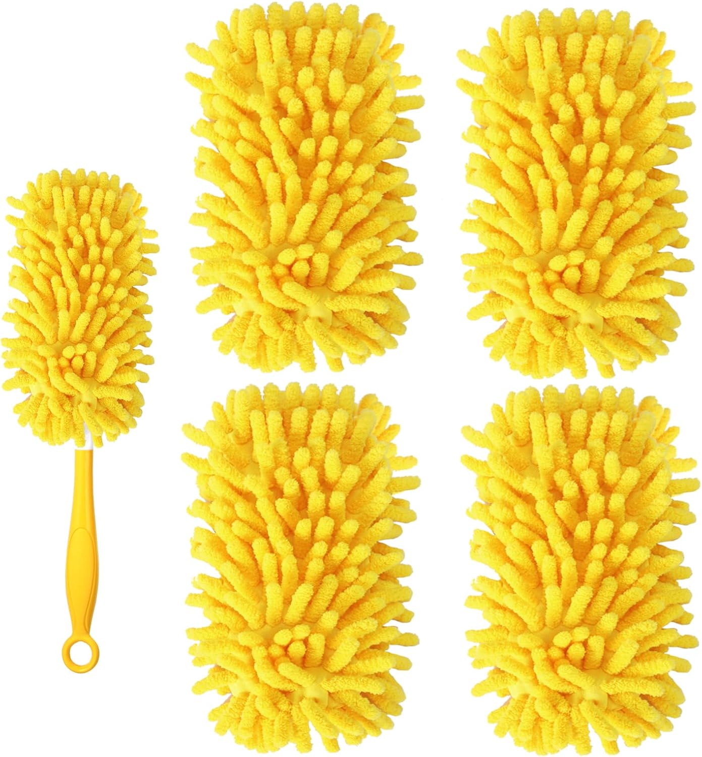Reusable Duster Refill Compatible with Swiffer Hand Duster - 360 Heavy Duty Dusters Refills - Microfiber Ceiling Fan Duster for Swiffer Dusters Extended Handle, 4 Pack Handle is Not Included