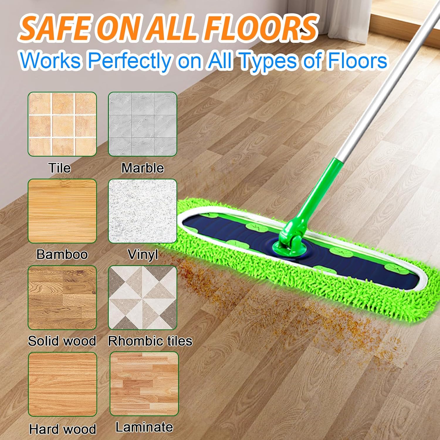 Reusable Microfiber Pads for Swiffer XL Mop - 2 Pack XL Dry Sweeping Cloths & Wet Pads Refills - X-Large Heavy Duty Mopping Cloths for Floor Mopping and Sweeping Mop is Not Included