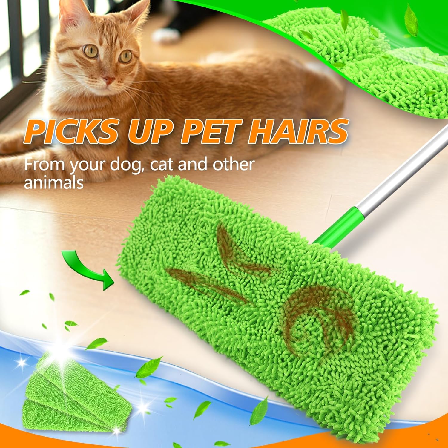 Reusable Microfiber Pads for Swiffer XL Mop - 2 Pack XL Dry Sweeping Cloths & Wet Pads Refills - X-Large Heavy Duty Mopping Cloths for Floor Mopping and Sweeping Mop is Not Included