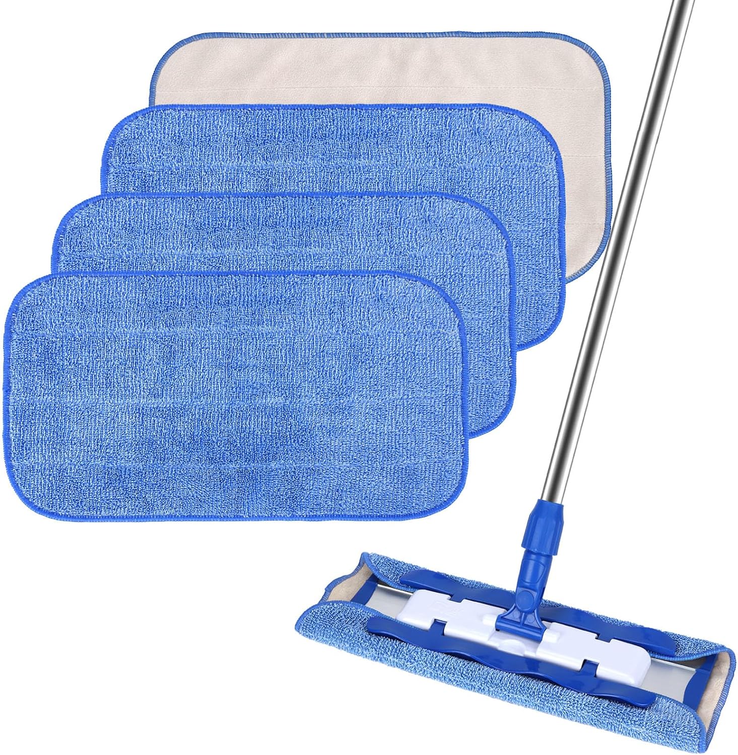 Microfiber Cleaning Cloth Compatible with MR SIGA Professional Microfiber Mop - Professional Reusable Flat Mop Refills - Mop Pads Replacement for Hardwood Cleaning 4 Pack