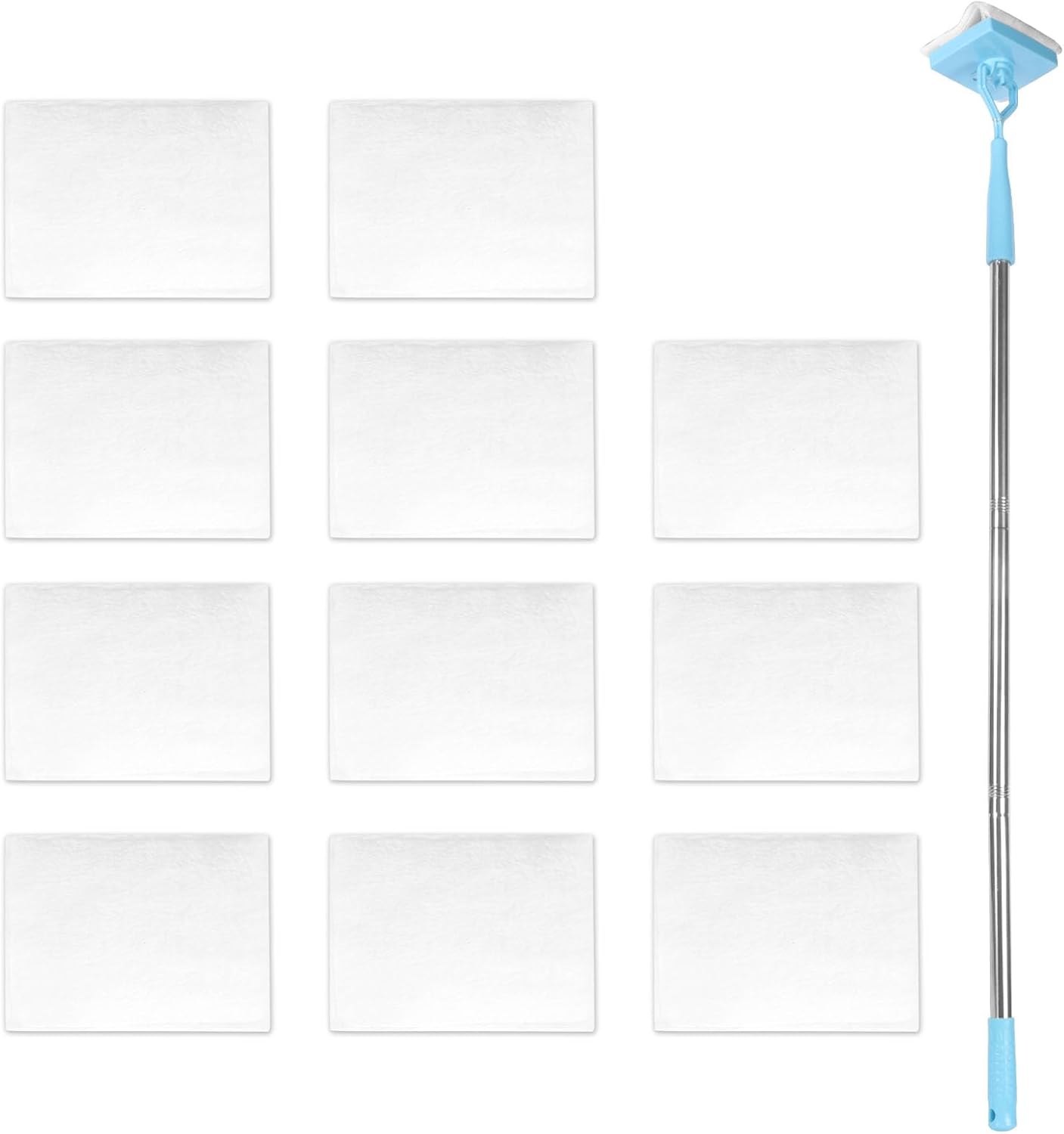 10 Pack Reusable Pad Refills Compatible with Baseboard Cleaner Tool - Microfiber Replacement Pads for Wet & Dry Use Mop NOT Included