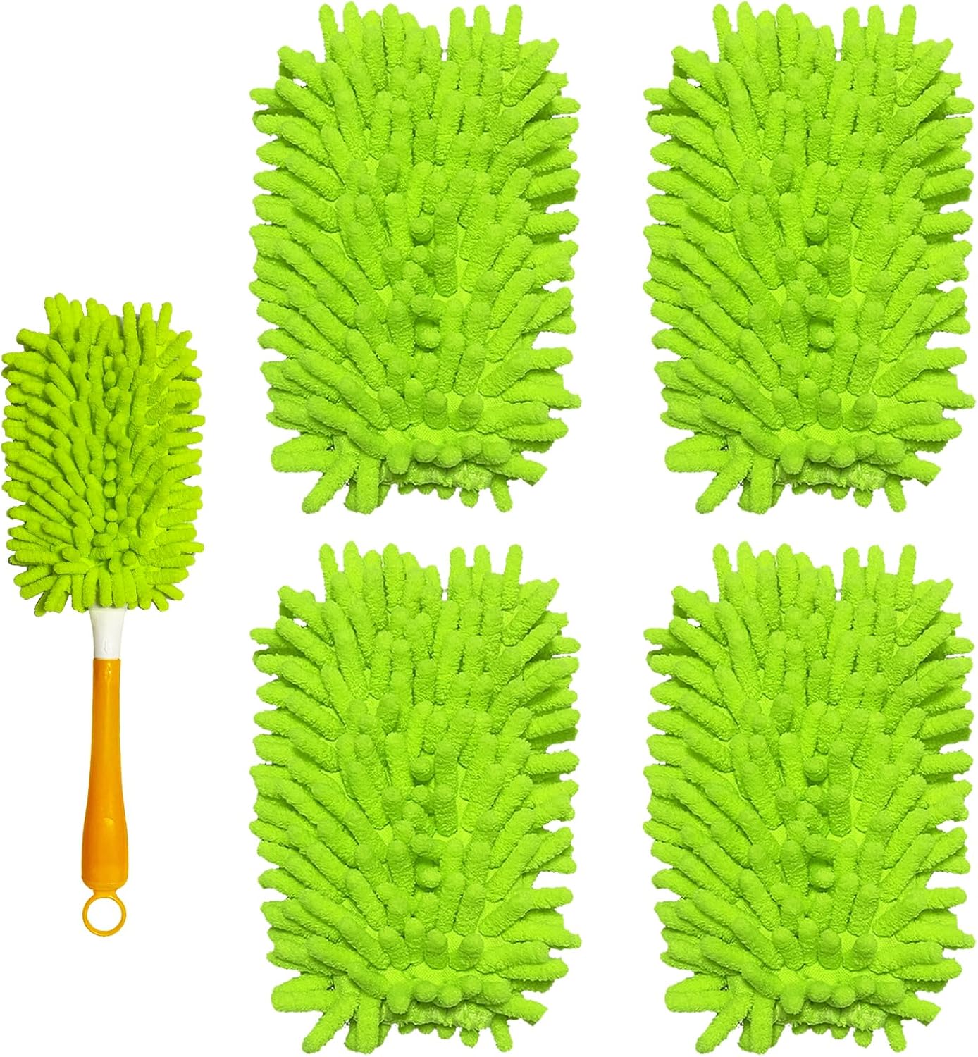 Reusable Duster Refill Compatible with Swiffer Hand Duster - Microfiber Ceiling Fan Duster for Swiffer Dusters Extended Handle - 360 Heavy Duty Dusters Refills, 4 Pack Handle is Not Included
