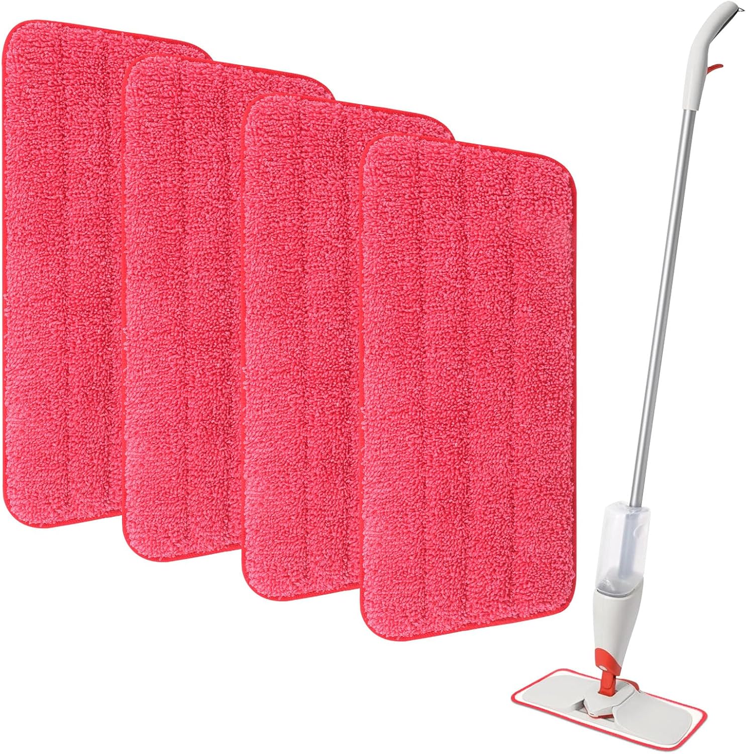 Mop Replacement Pads Compatible with OXO Good Grips Spray Mop - Reusable Microfiber Pad Refill for Floor Cleaning, 4 Pack Mop is Not Included