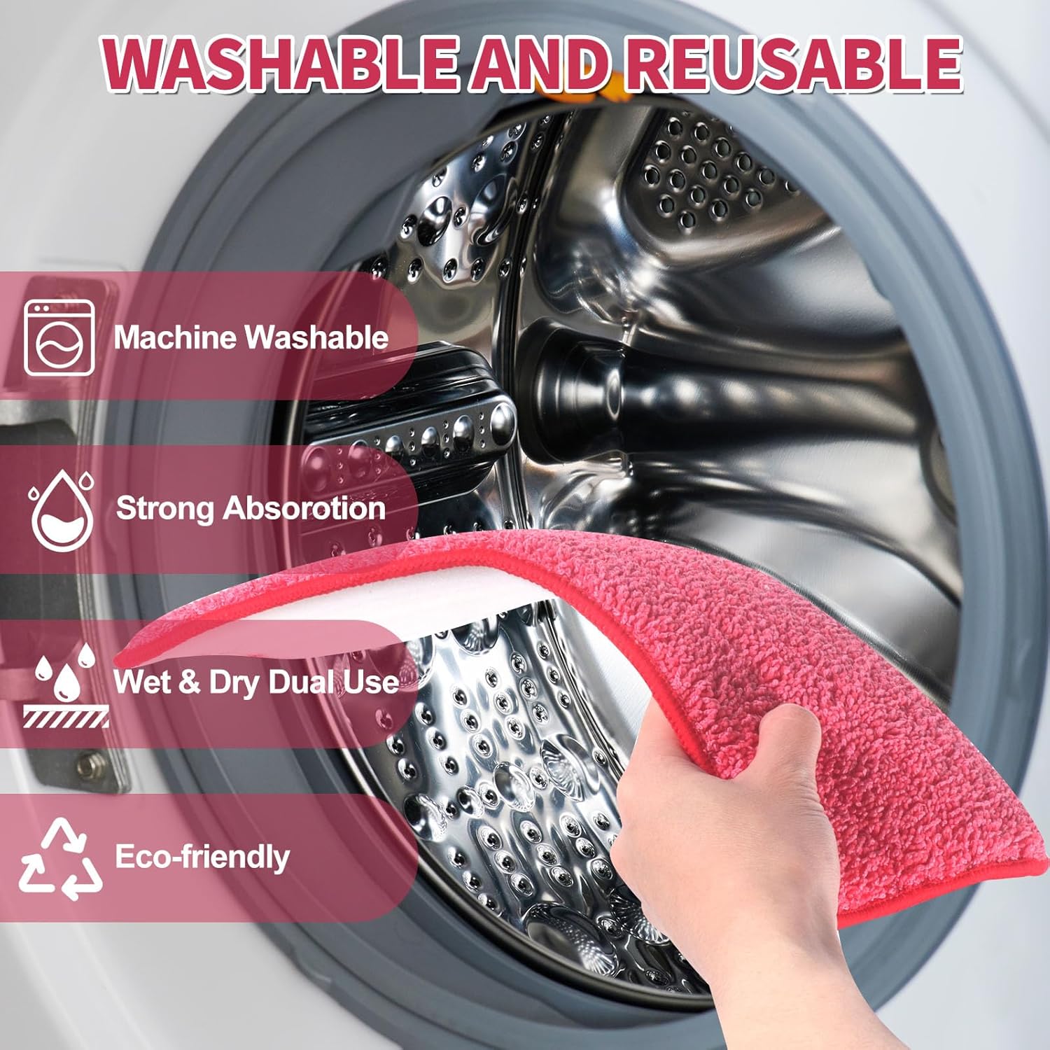 Mop Replacement Pads Compatible with OXO Good Grips Spray Mop - Reusable Microfiber Pad Refill for Floor Cleaning, 4 Pack Mop is Not Included
