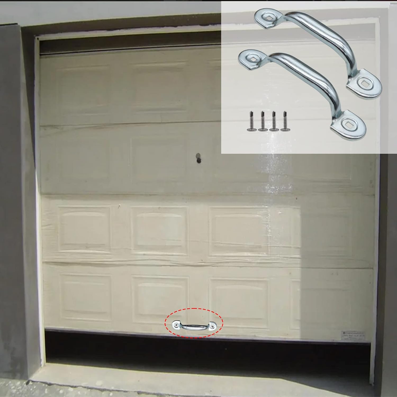Xadnitu Garage Door Bottom Lift Handle for Most Gate Handles Replacement, Heavy Duty Door Pull Handle for Garage Outdoor Closet 2 Pack