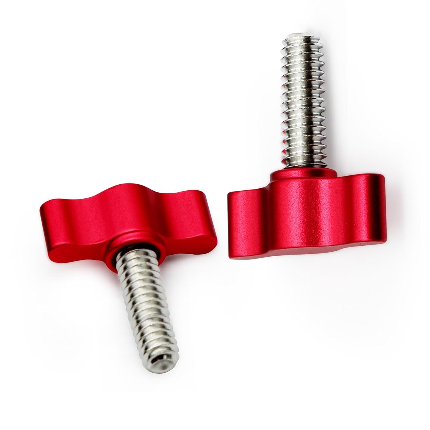 Xadnitu 1/4"-20 x 1 Thread Thumb Screw,Stainless Steel Standard/Coarse Thread with Red Adjustable Tee Wing Aluminum Knob to Remove Replace Hand Clamping Tightening Knob Power Supply, 4 Packs