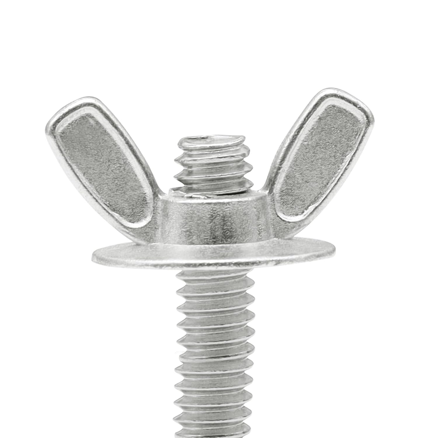 Xadnitu 50 Pieces 1/4''-20 Washered Wing Nut, Zinc Plated Hurricane Hardware Butterfly Nuts with Washer for Fasteners, Silver