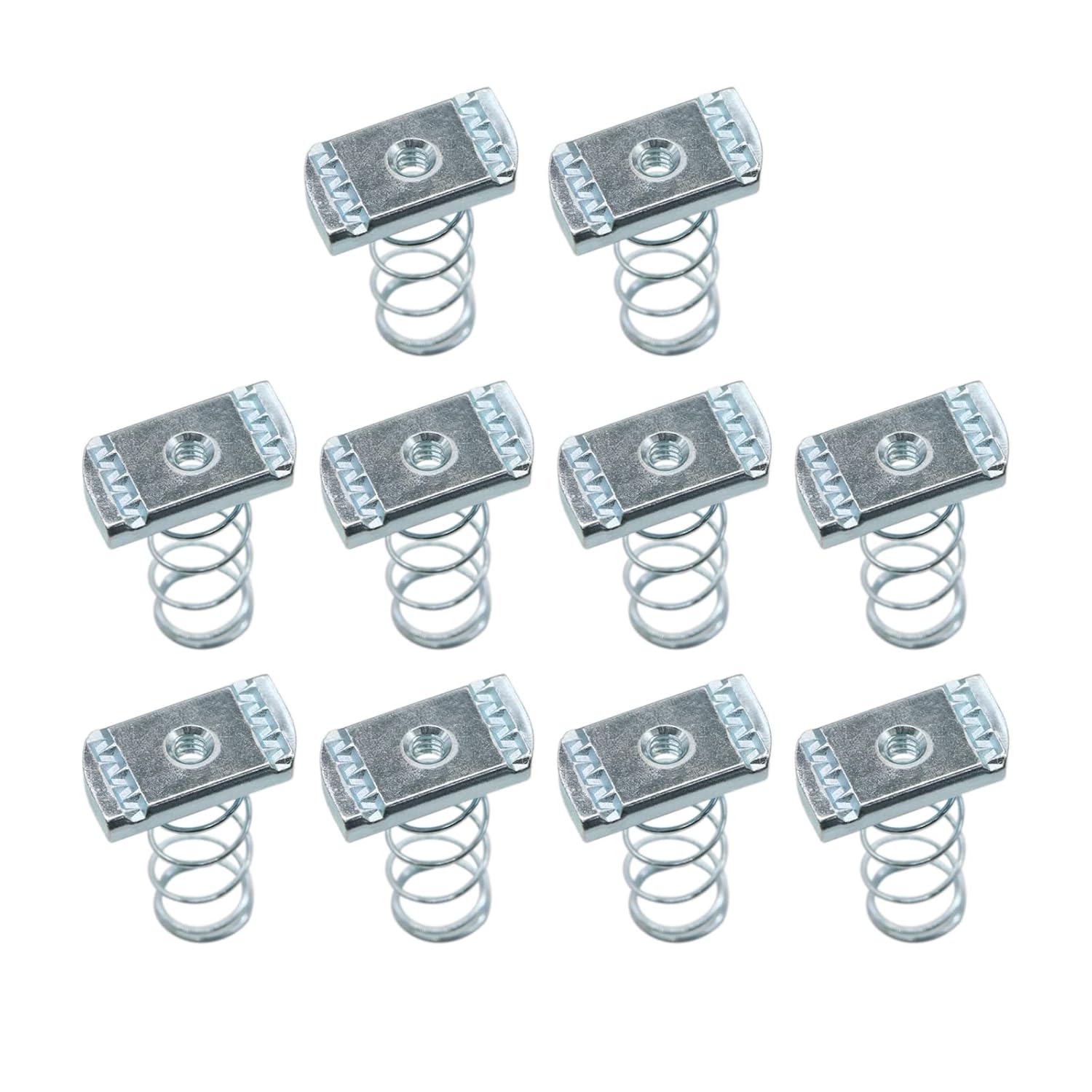Strut Channel Nuts, 1/4"-20 Spring Channel Nut with Zinc Electroplate Finish, Long Spring Nuts Great for Use with Unistrut Channels 10 Pack
