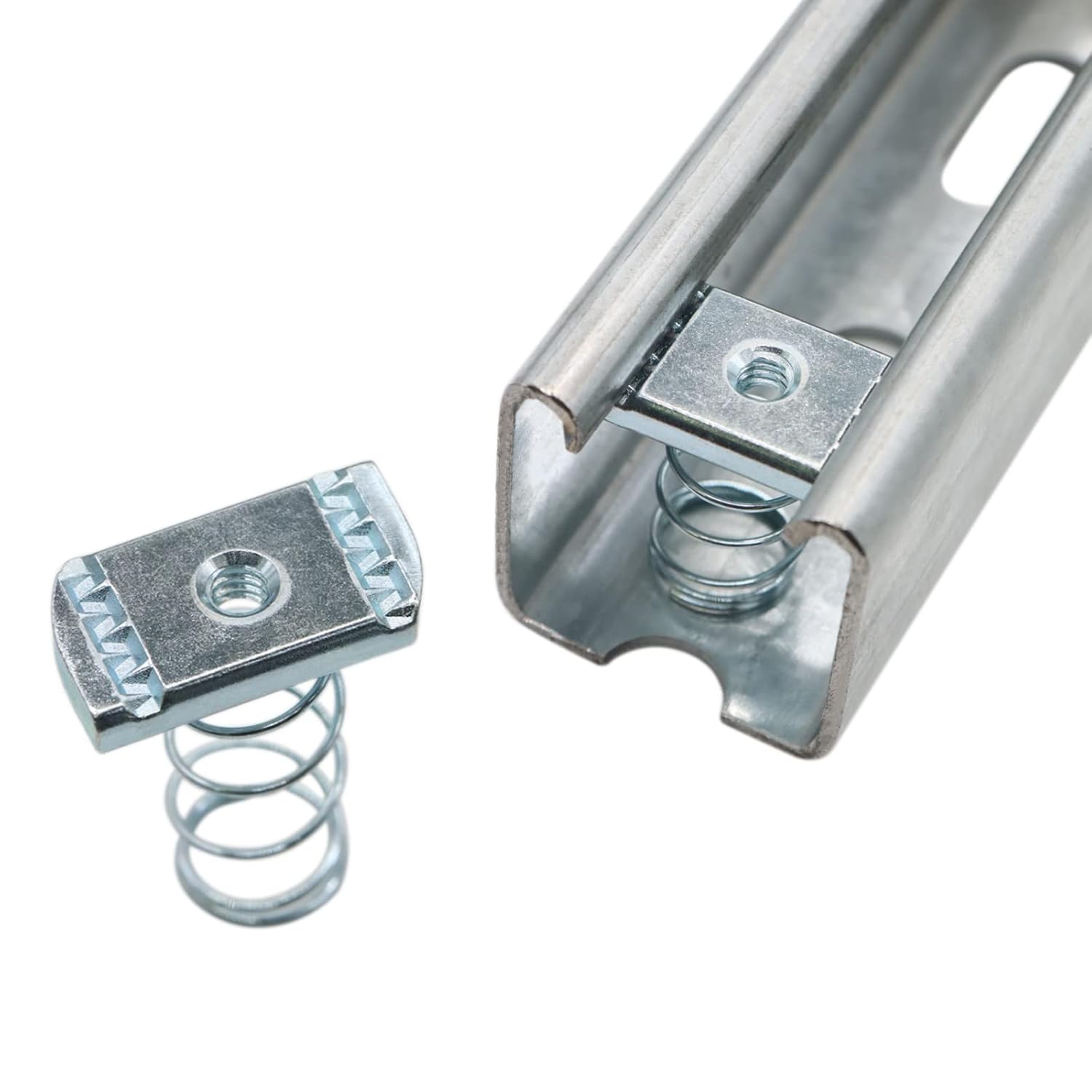 Strut Channel Nuts, 1/4"-20 Spring Channel Nut with Zinc Electroplate Finish, Long Spring Nuts Great for Use with Unistrut Channels 10 Pack