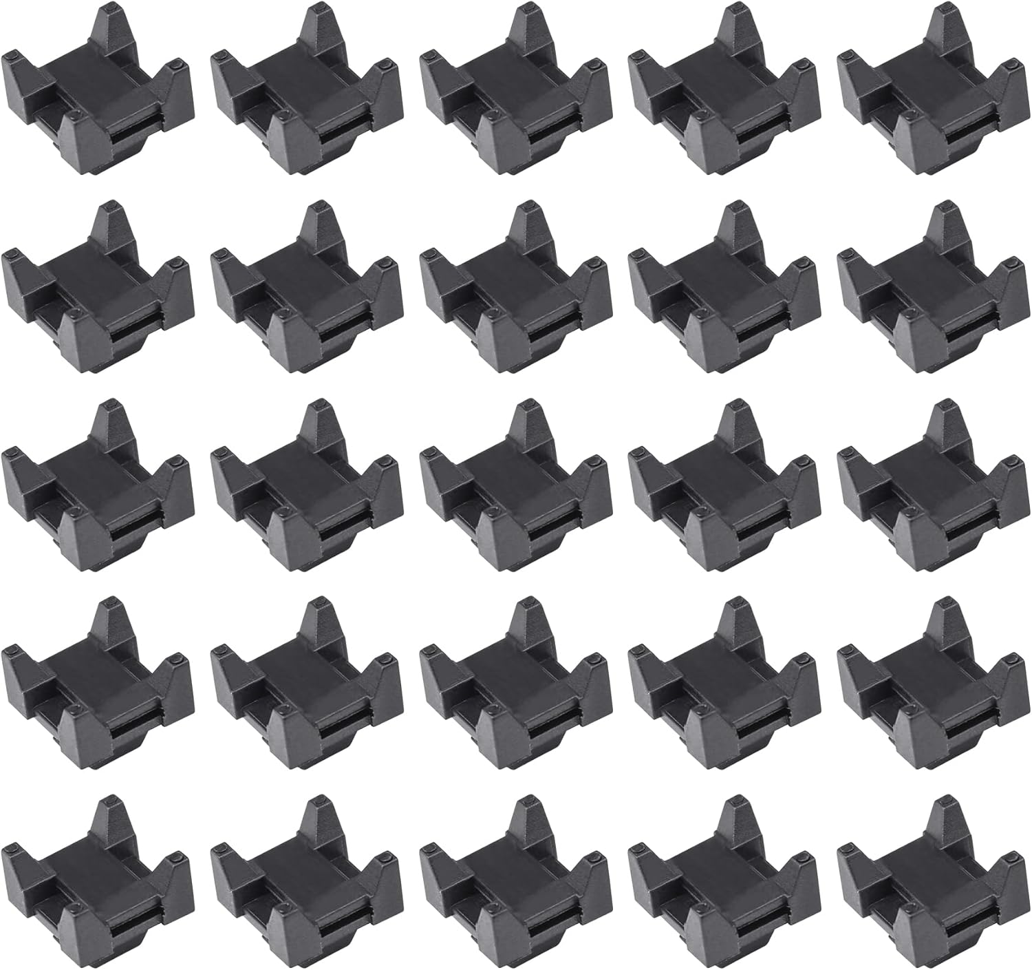 Xadnitu 25 Pieces Plastic Cable Zip Tie Mounting Blocks, Drop-In Base Mounts for 15 or 40 Series Aluminum T-Slot Extruded Profiles Wire Management