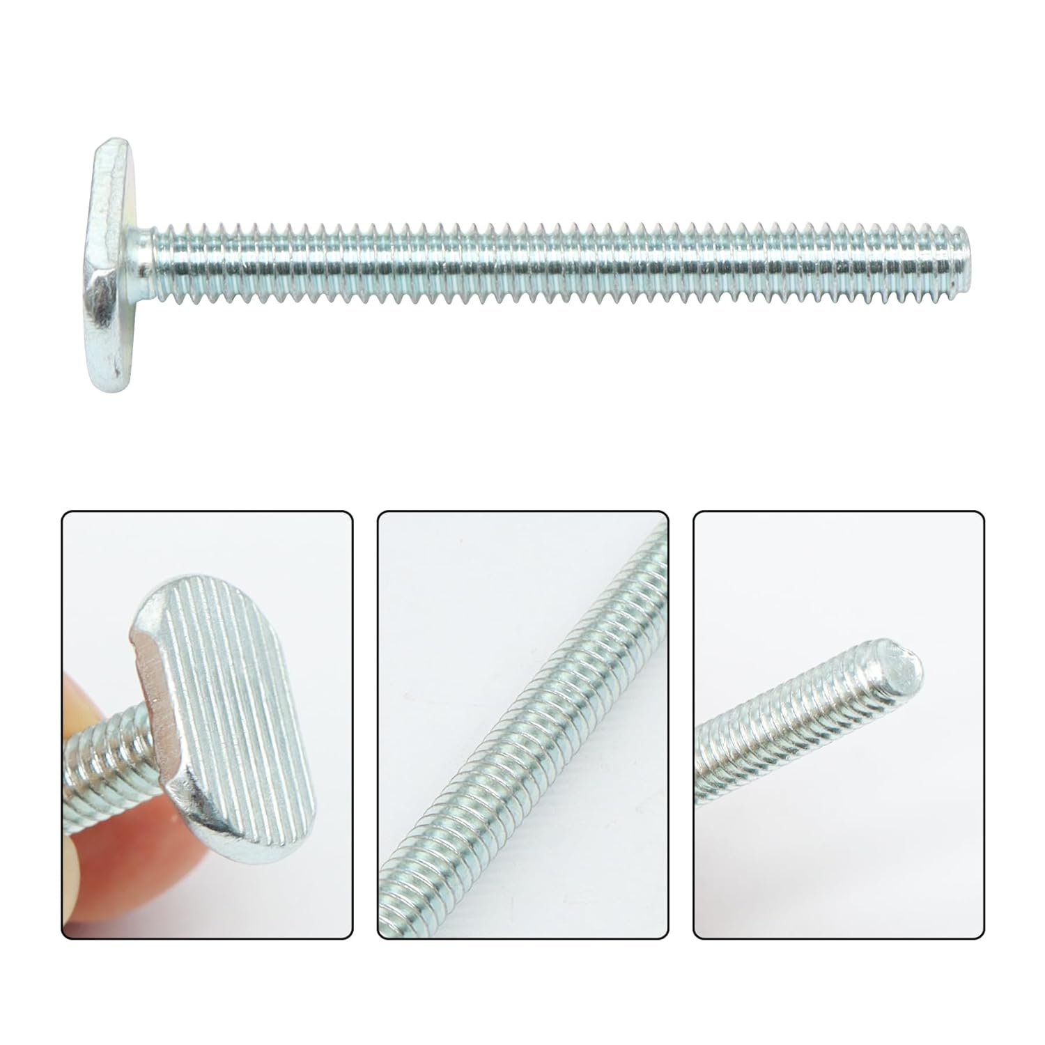 Xadnitu 20 Pieces 1/4"-20 T Track Bolt 2-1/2" Length, T Slot Drop-in Sliding Bolts with T Shaped Head for Hardware, Fixture Accessories and Woodworking Jigs