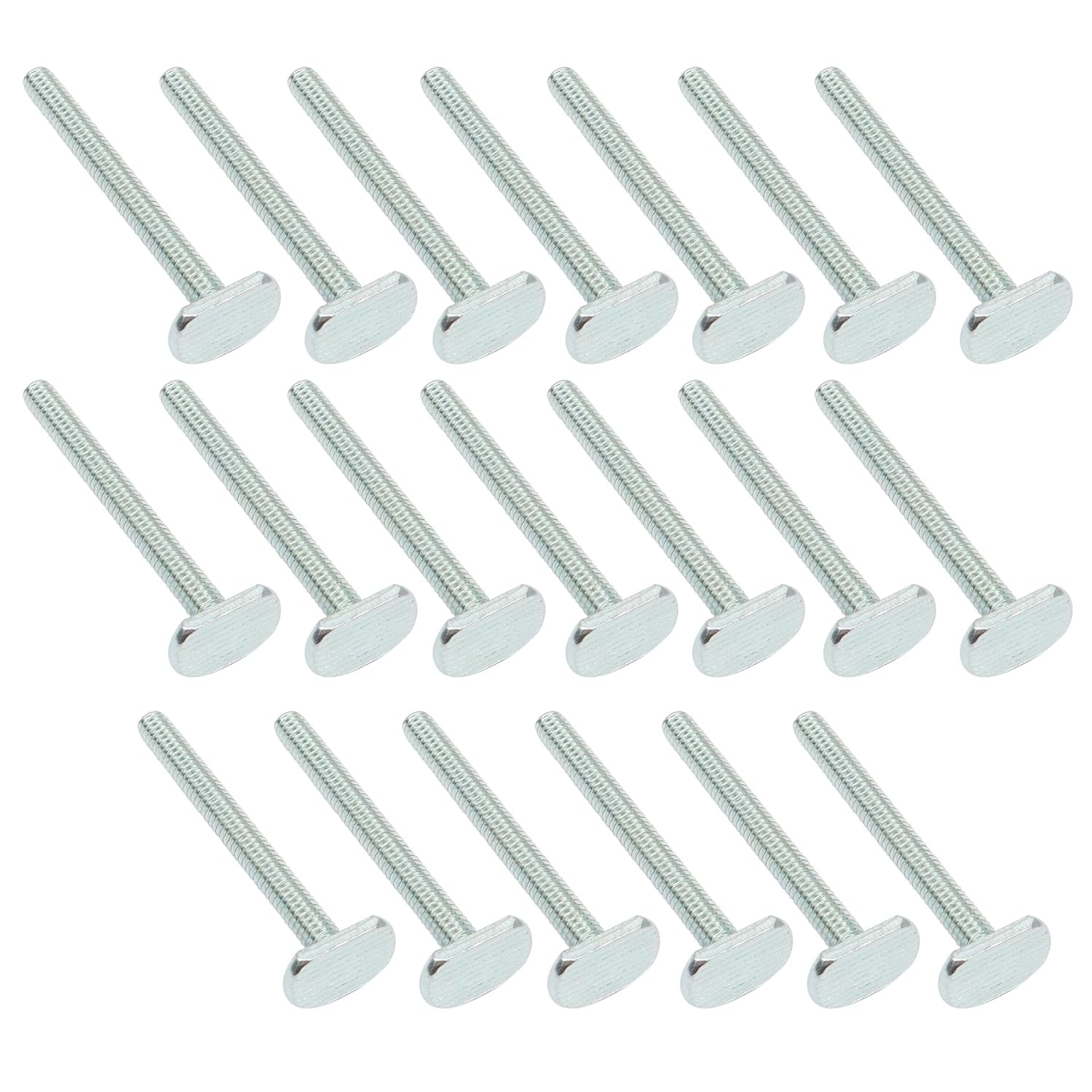 Xadnitu 20 Pieces 1/4"-20 T Track Bolt 2-1/2" Length, T Slot Drop-in Sliding Bolts with T Shaped Head for Hardware, Fixture Accessories and Woodworking Jigs