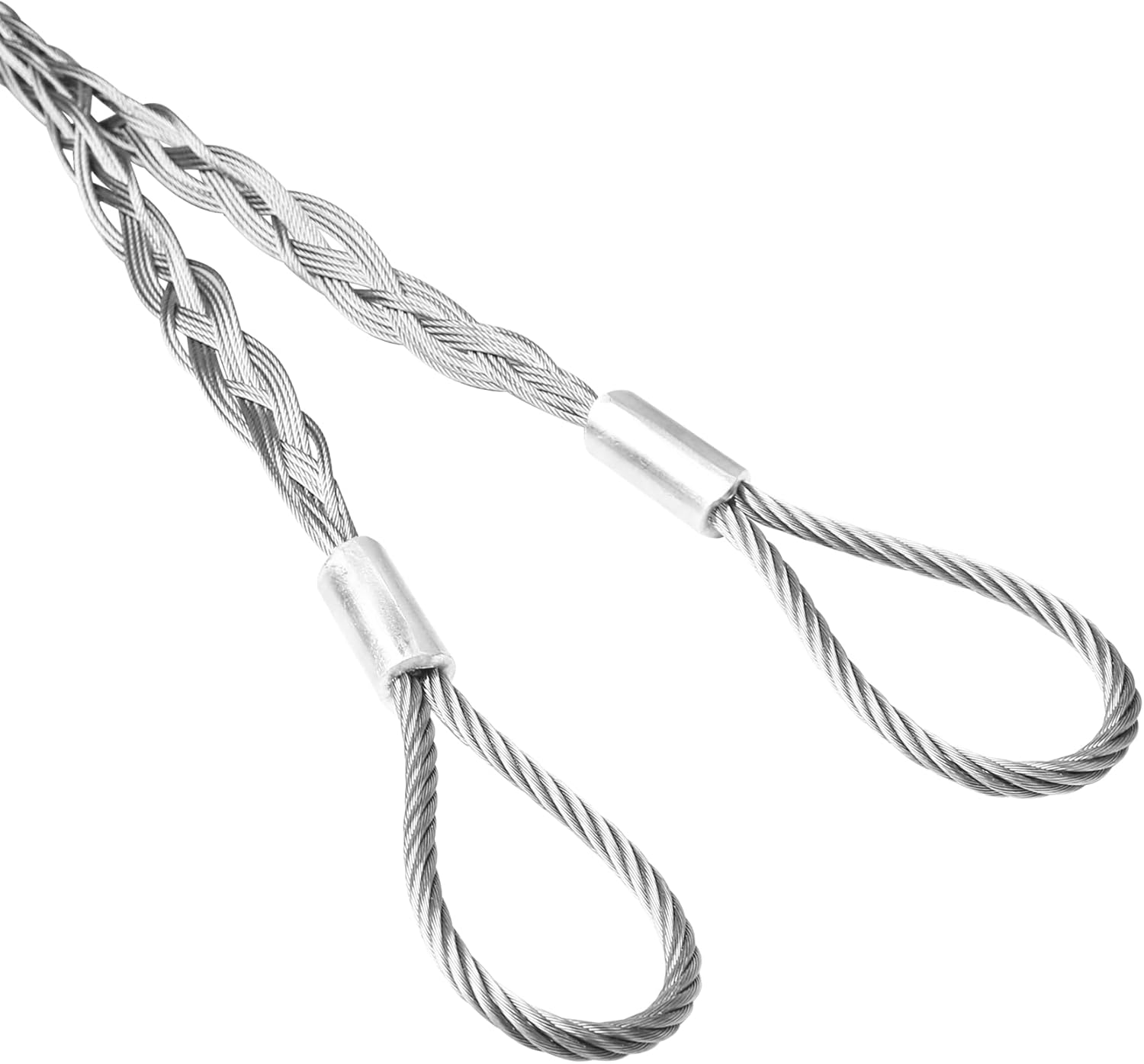 Xadnitu Cable Pulling Grip for 37-50mm OD Electrical Wires, Stainless Steel Cable Puller Sock Mesh Lassos with Rope Loop for Heavy Duty or Flexible Cords