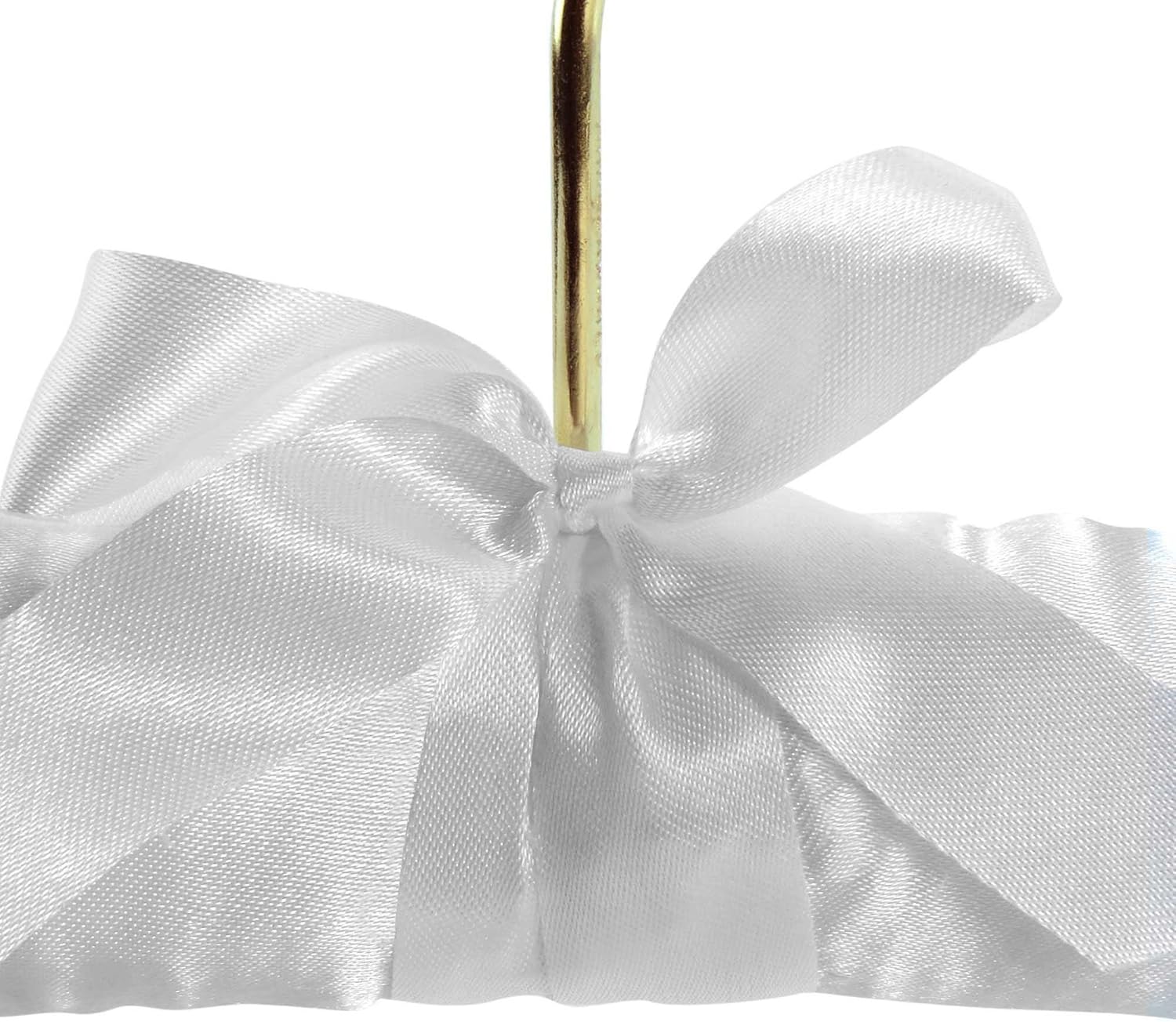 Hangerworld White 17inch Satin Padded Top Garment Wedding Clothes Coat Hangers with Buttons