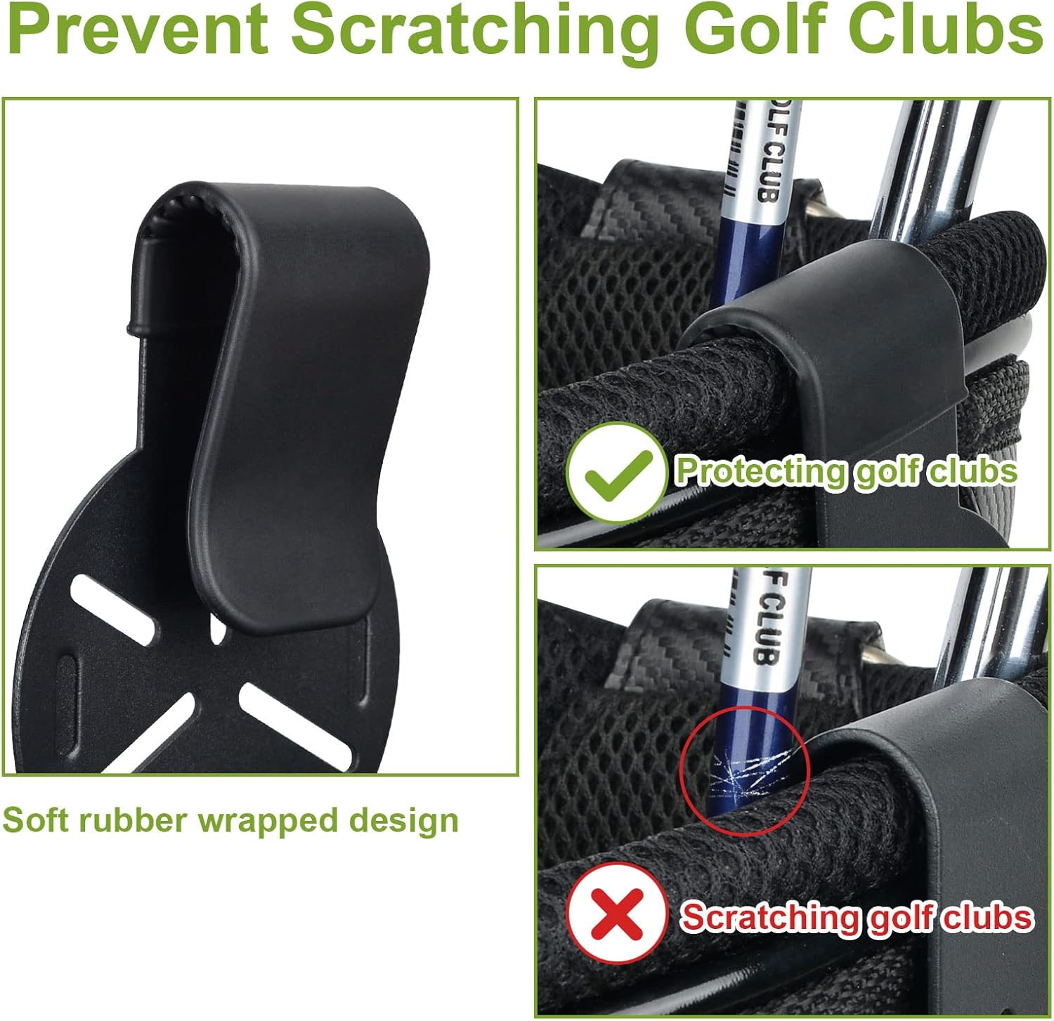 iGuerburn Metal Landing Pads for Golf Bags, Magnetic Golf Bag Accessories for Men with Soft Rubber