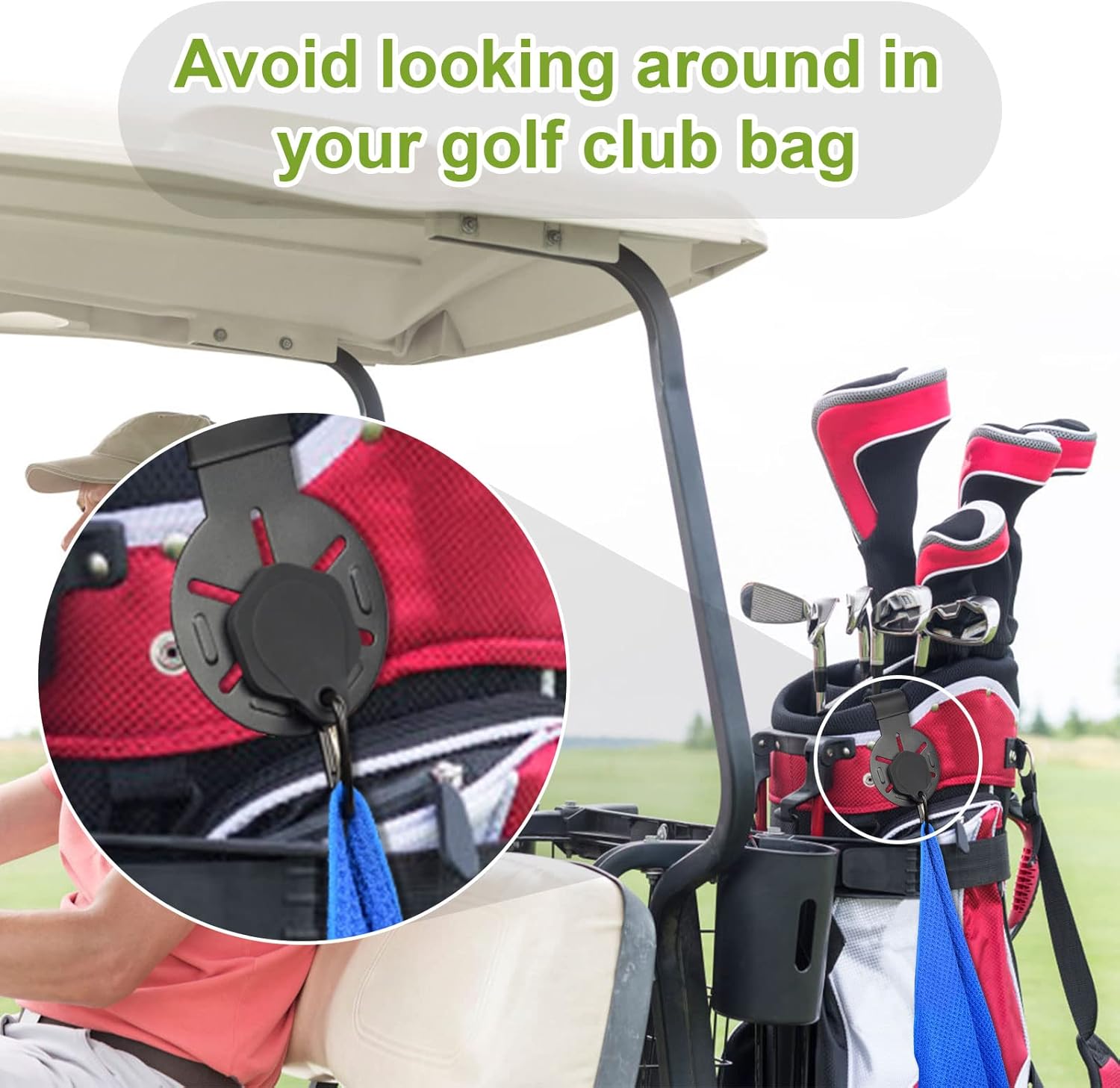 iGuerburn Metal Landing Pads for Golf Bags, Magnetic Golf Bag Accessories for Men with Soft Rubber