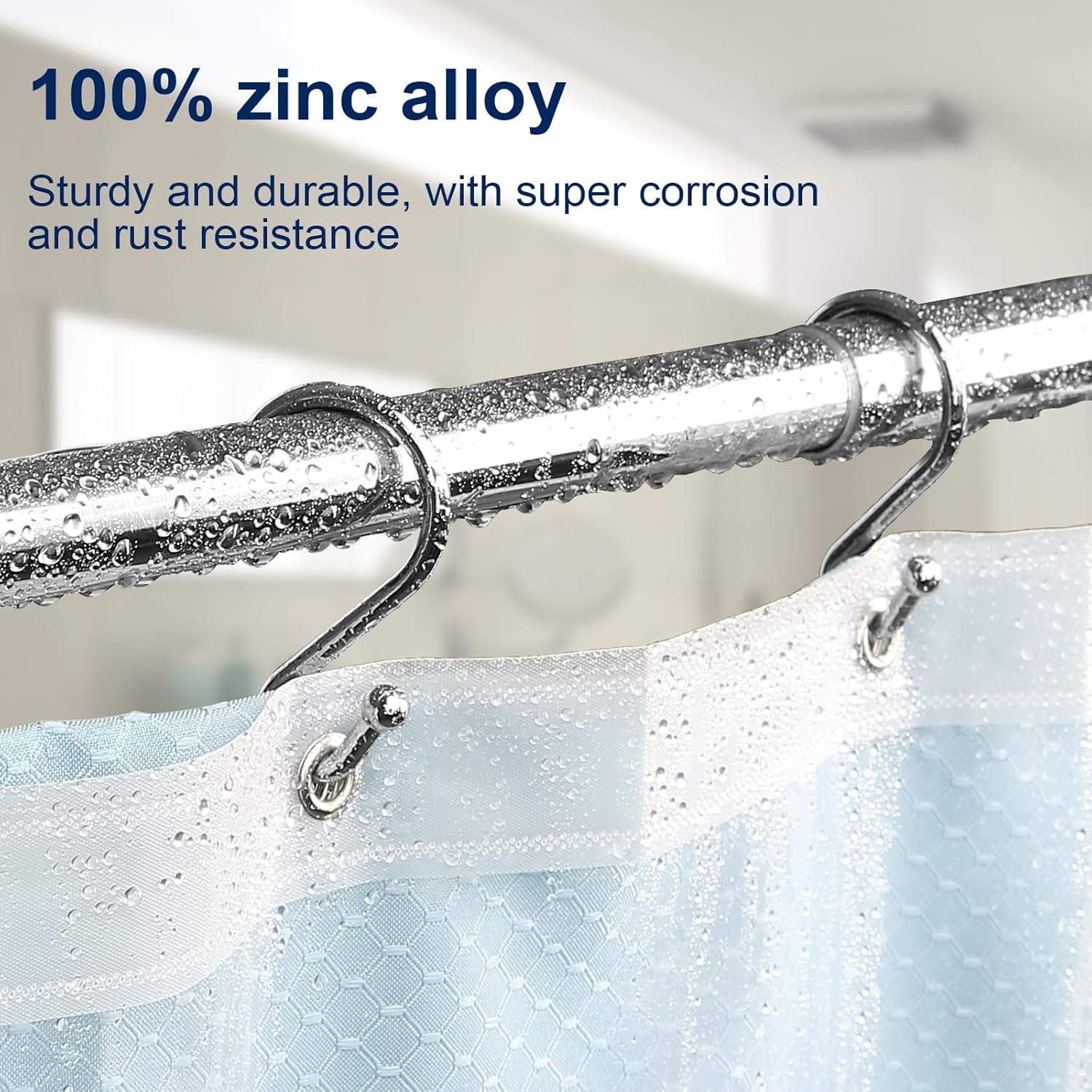 Metal Shower Curtain Hooks, Set of 12, Rt Proof Shower Curtain Hooks Rings, Durable S Shaped Hooks Hangers for Shower Curtains, Kitchen Utensils, Clothes, Towels Chrome
