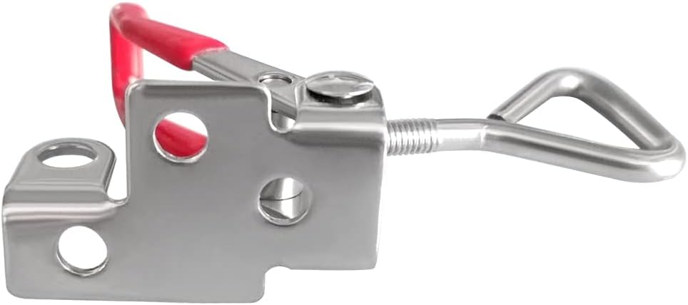 Toggle Latch Clamp 4001 with Lock Hole, 304 Stainless Steel Adjtable Heavy Duty Pull Hasp Latches For Smoker Cabinet Tool Box Case Trunk Door, 330Lbs Holding Capacity 2 Pack