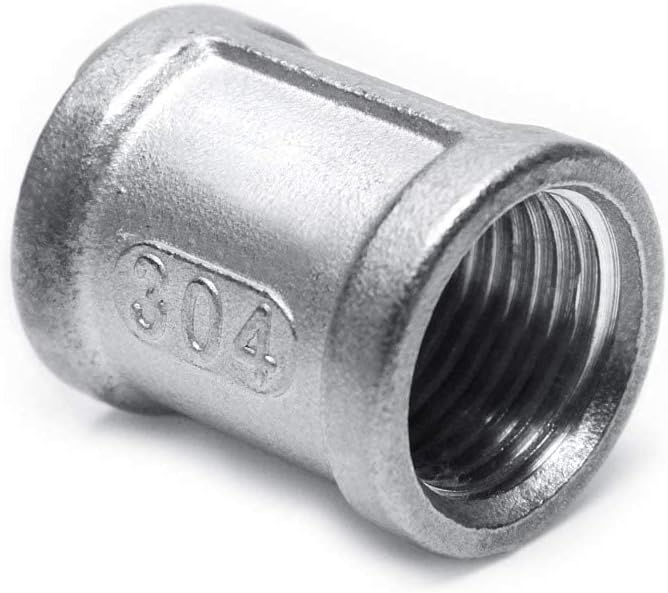 3/4" Female NPT Coupling, 1-1/2" Length Stainless Steel Coupler Cast Pipe Fitting Pack of 2