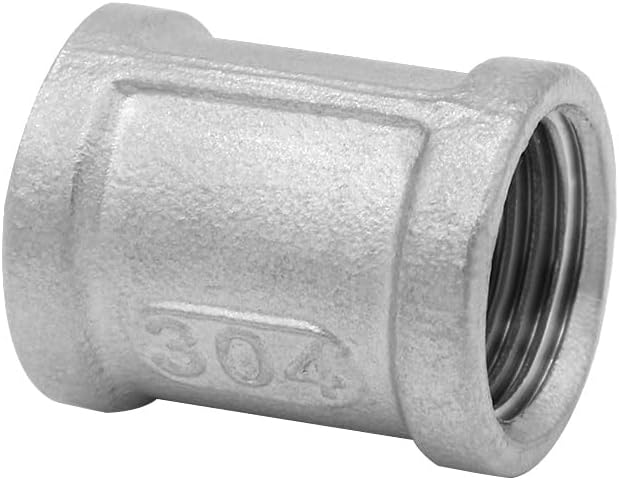 3/4" Female NPT Coupling, 1-1/2" Length Stainless Steel Coupler Cast Pipe Fitting Pack of 2
