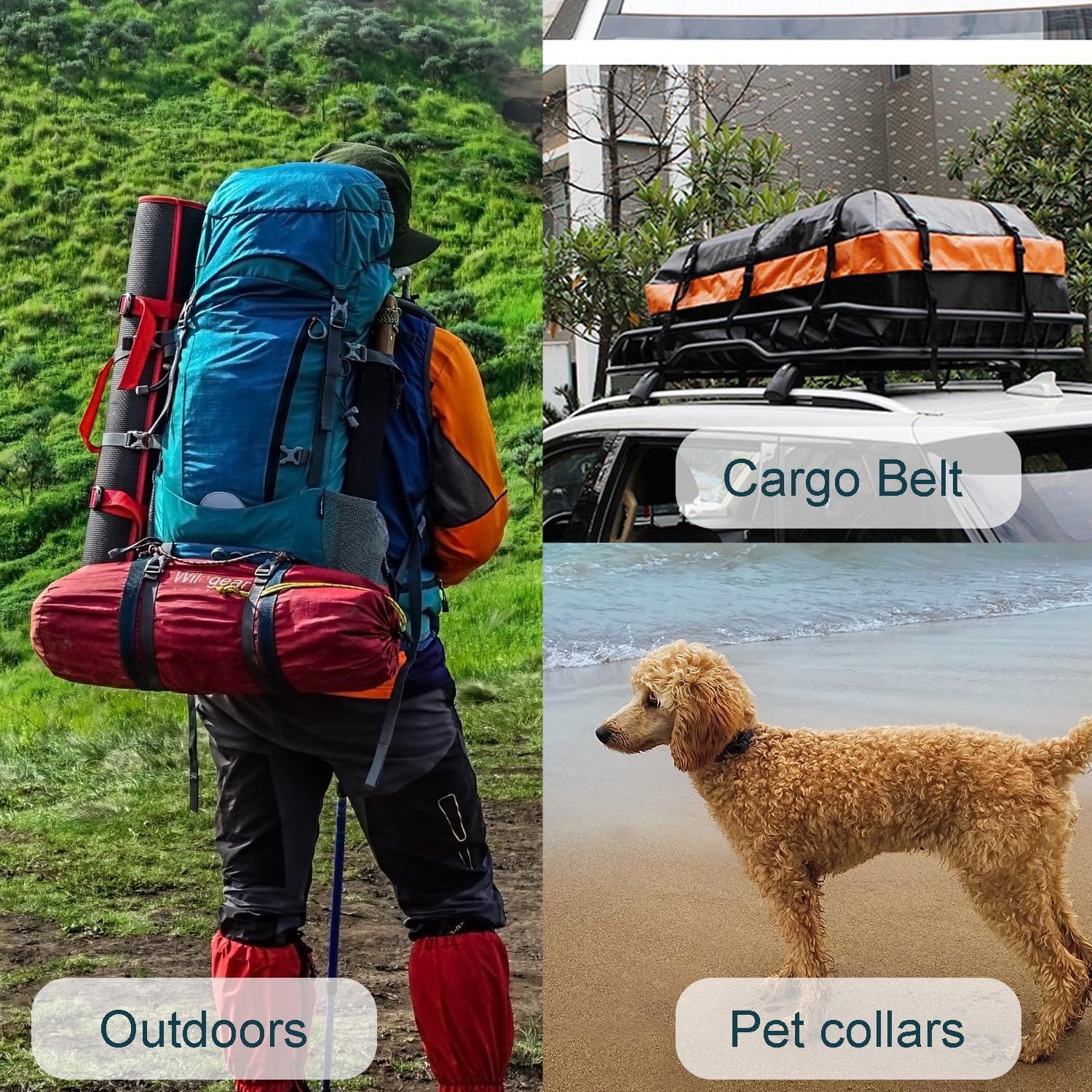 CooBigo 10Pack 1" 26mm Contoured Plastic Side Release Buckles, Paracord Buckles for Backpack Straps Paracord Bracelet Pet Collar