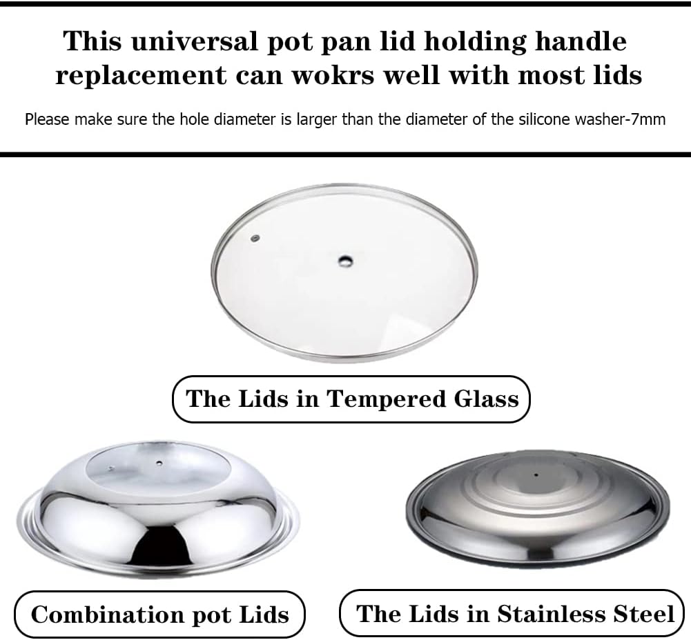 Universal Pot Pan Lids Replacement Knob, Silicone Heat Resistant Pan Cover Holding Handles BPA Free Dishwasher Safe Fits Skillets and Kitchen Cookware Pack of Two-Red