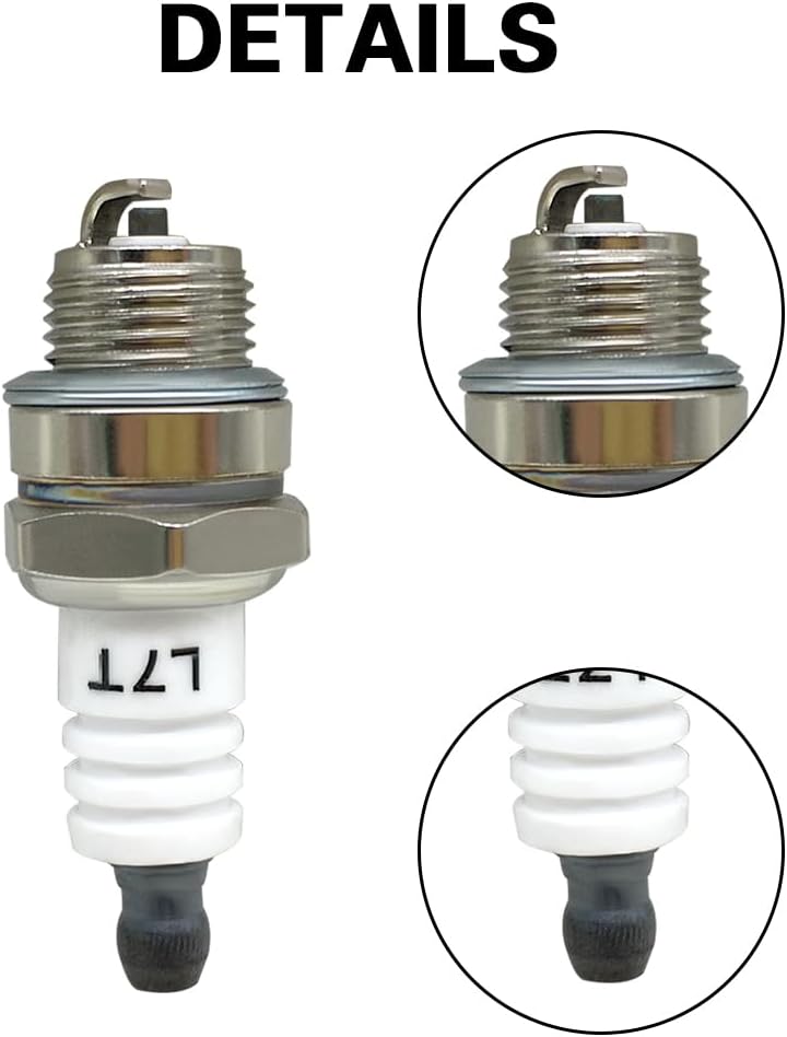 L7T Spark Plug with Chainsaw Scrench Wrench Tool, Replaces BPM7A BPMR7A RCJ6Y RCJ7Y BM6A CJ8 WSR5F for 33cc 43cc 47cc 49cc 52CC 2-Stroke Small Engine MS290 021 023 024 025 026 etc 2 Pc