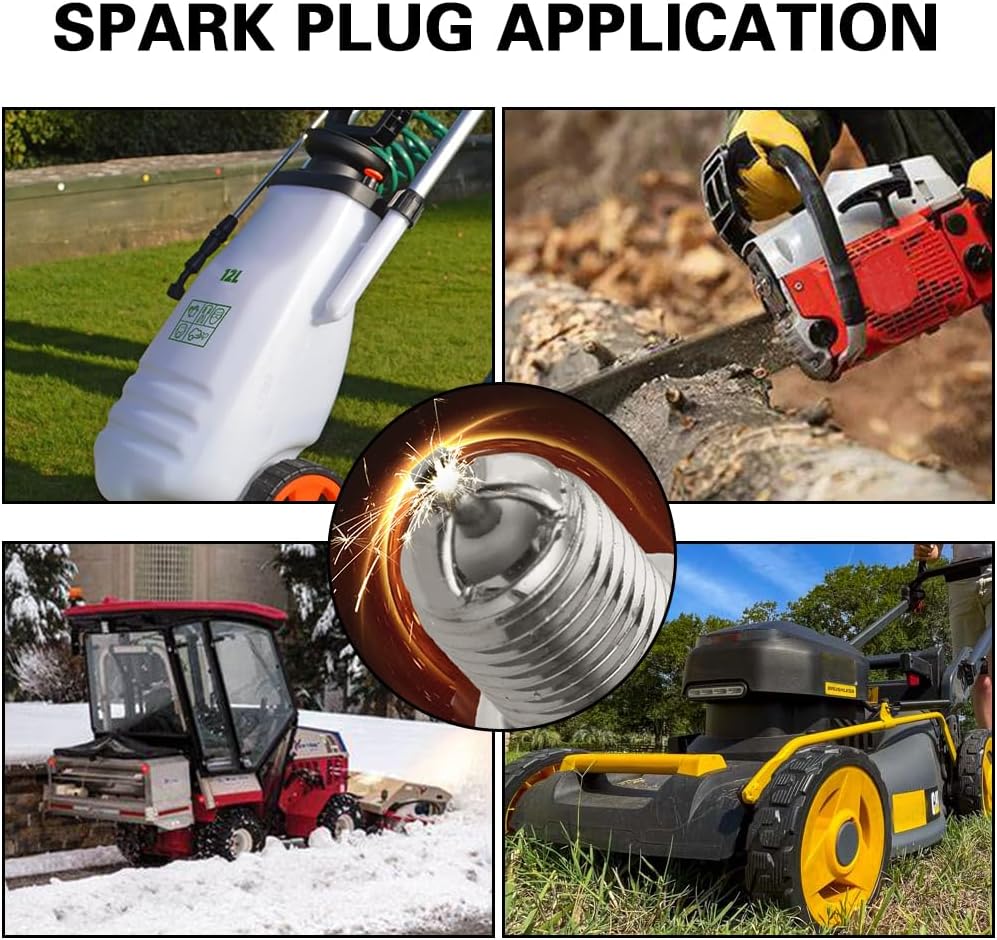L7T Spark Plug with Chainsaw Scrench Wrench Tool, Replaces BPM7A BPMR7A RCJ6Y RCJ7Y BM6A CJ8 WSR5F for 33cc 43cc 47cc 49cc 52CC 2-Stroke Small Engine MS290 021 023 024 025 026 etc 2 Pc