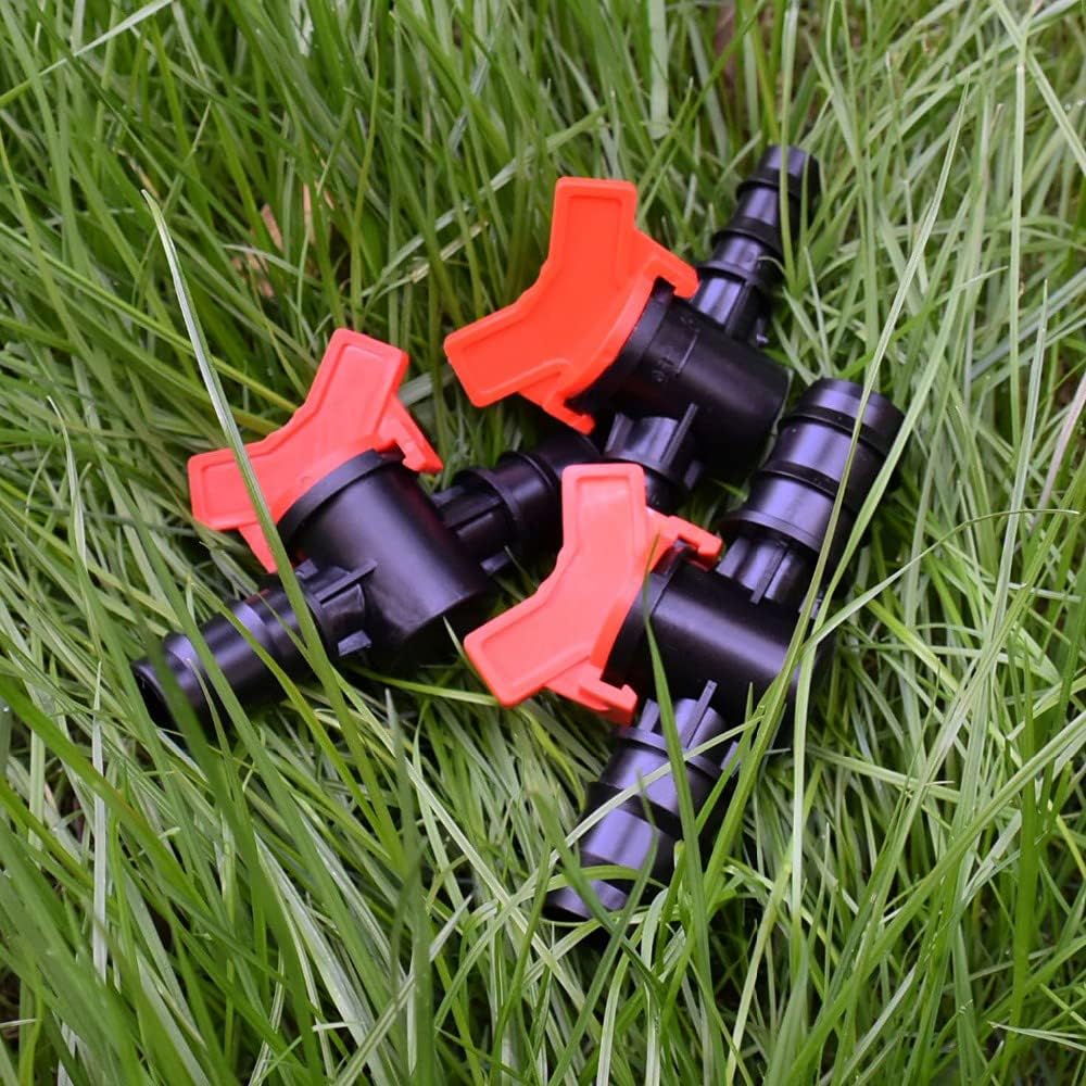 3/4" Drip Irrigation Switch Valve Barbed Ball Valve for Garden Drip Irrigation Aquarium 6 Pcs