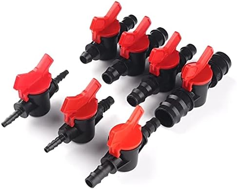 3/4" Drip Irrigation Switch Valve Barbed Ball Valve for Garden Drip Irrigation Aquarium 6 Pcs