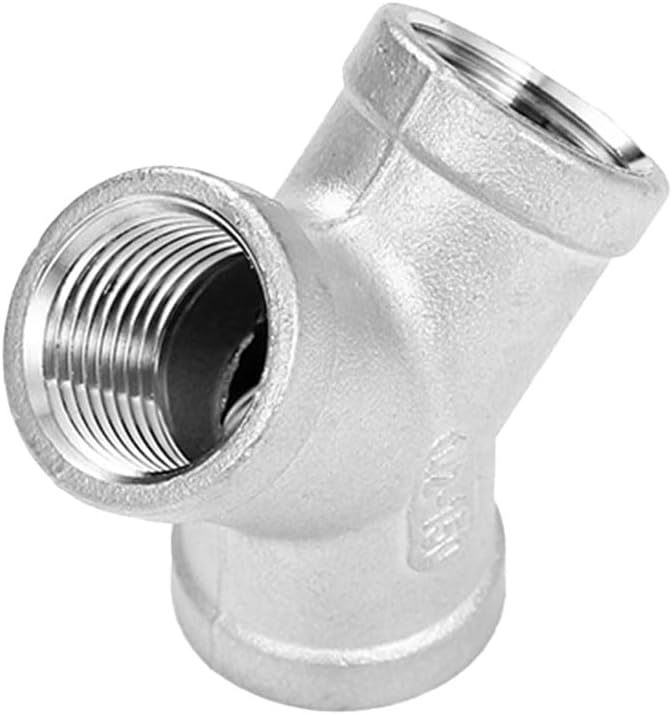1/2" Female NPT Y Shape Adapter Cast Pipe Fitting 304 Stainless Steel 3 Way Connector Pack of 2