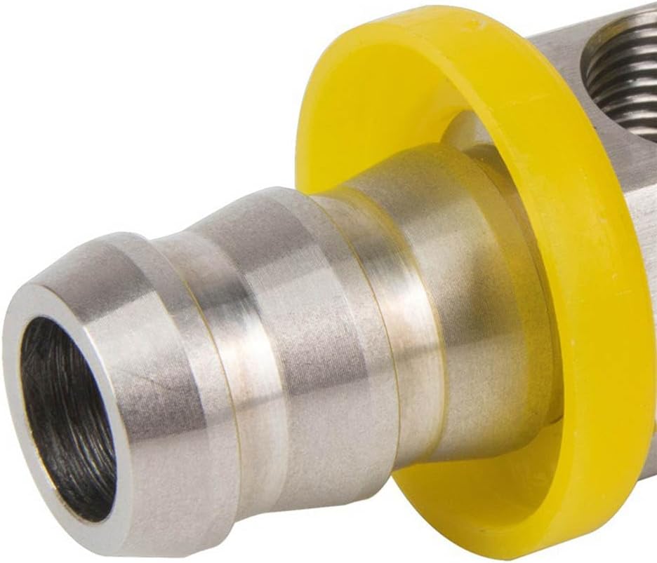 3/8” Fuel Line Fuel Pressure Barbed Ph Lock T-Fitting Adapter with 1/8-27 NPT Sensor Port 304 Stainless Steel Includes 2 Clamps Fits Hose with 9.5mm ID Inner Diameter