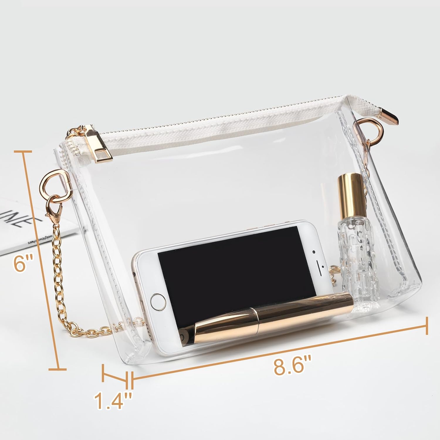 Clear Purse for Women - Stadium Approved Small Crossbody Bag with Zipper, Clear Stadium Bag for Concerts, Sports