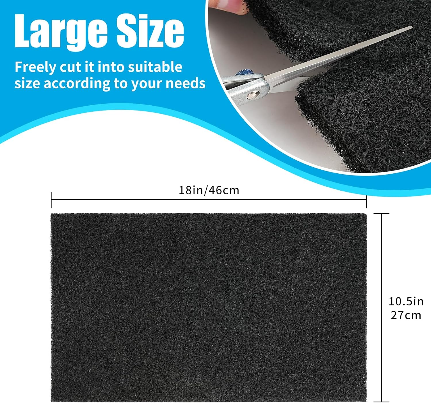 Aquarium Activated Carbon Filter Media Pad for Fish Tank Pond Canister Filter 10.5" x 18"