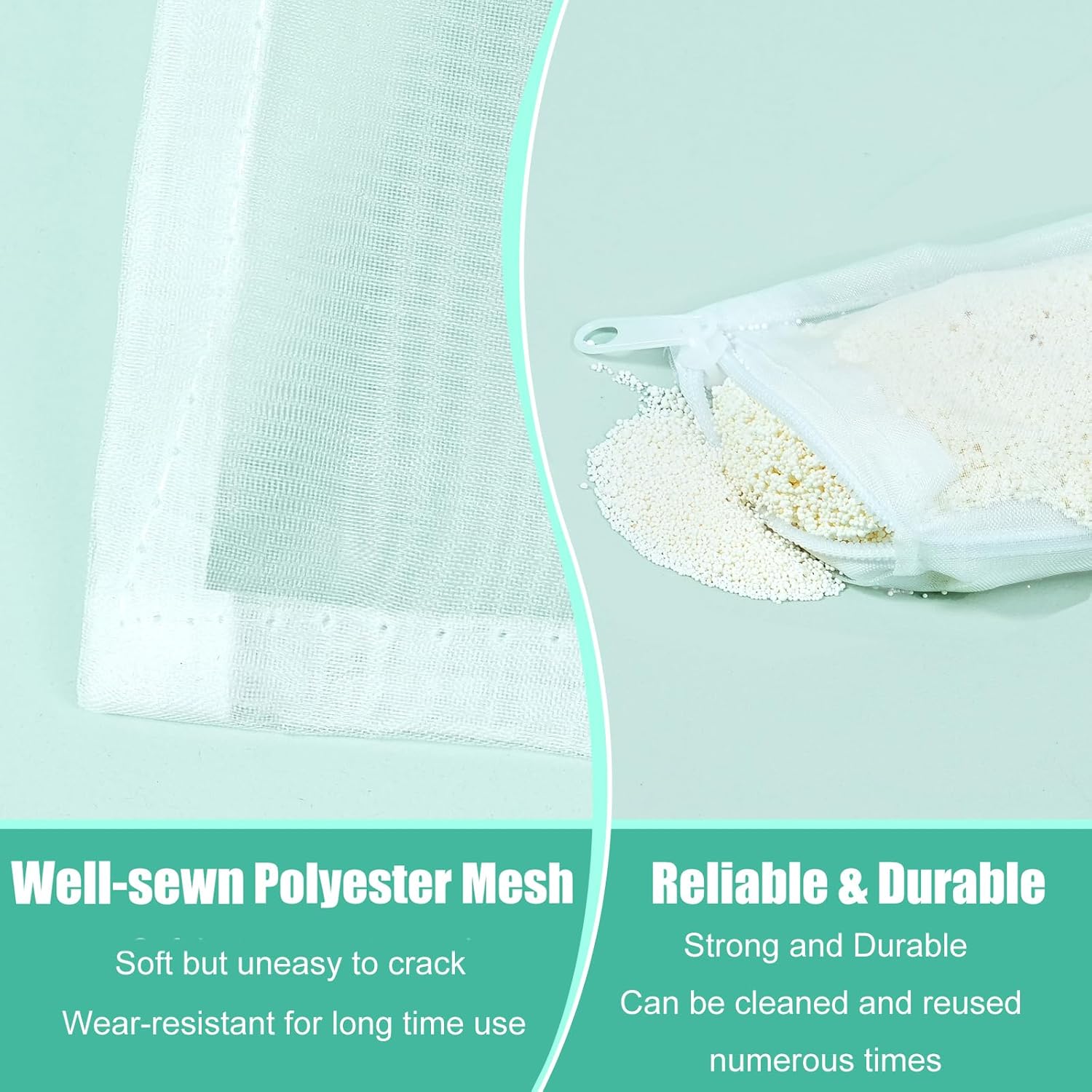 Aquarium Filter Media Bags 6pcs Fish Tank Extra Fine 100 Micron Mesh Bags with Plastic Zipper for Activated Carbon 3” x 4”