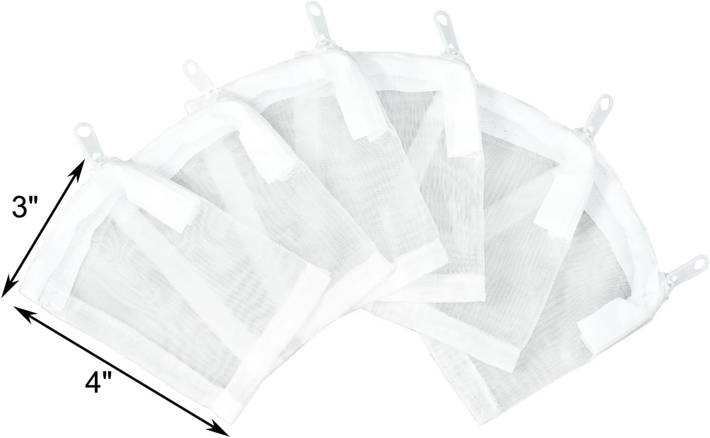 Aquarium Filter Media Bags 6pcs Fish Tank Extra Fine 100 Micron Mesh Bags with Plastic Zipper for Activated Carbon 3” x 4”