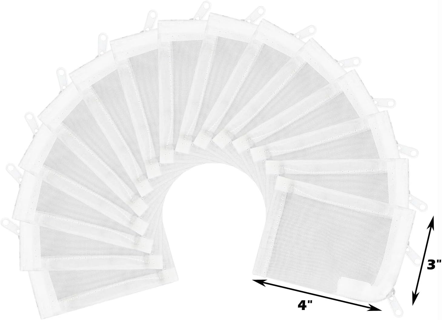 Aquarium Filter Media Bags 15pcs Fish Tank Extra Fine 100 Micron Mesh Bags with Plastic Zipper for Activated Carbon 3" x 4"