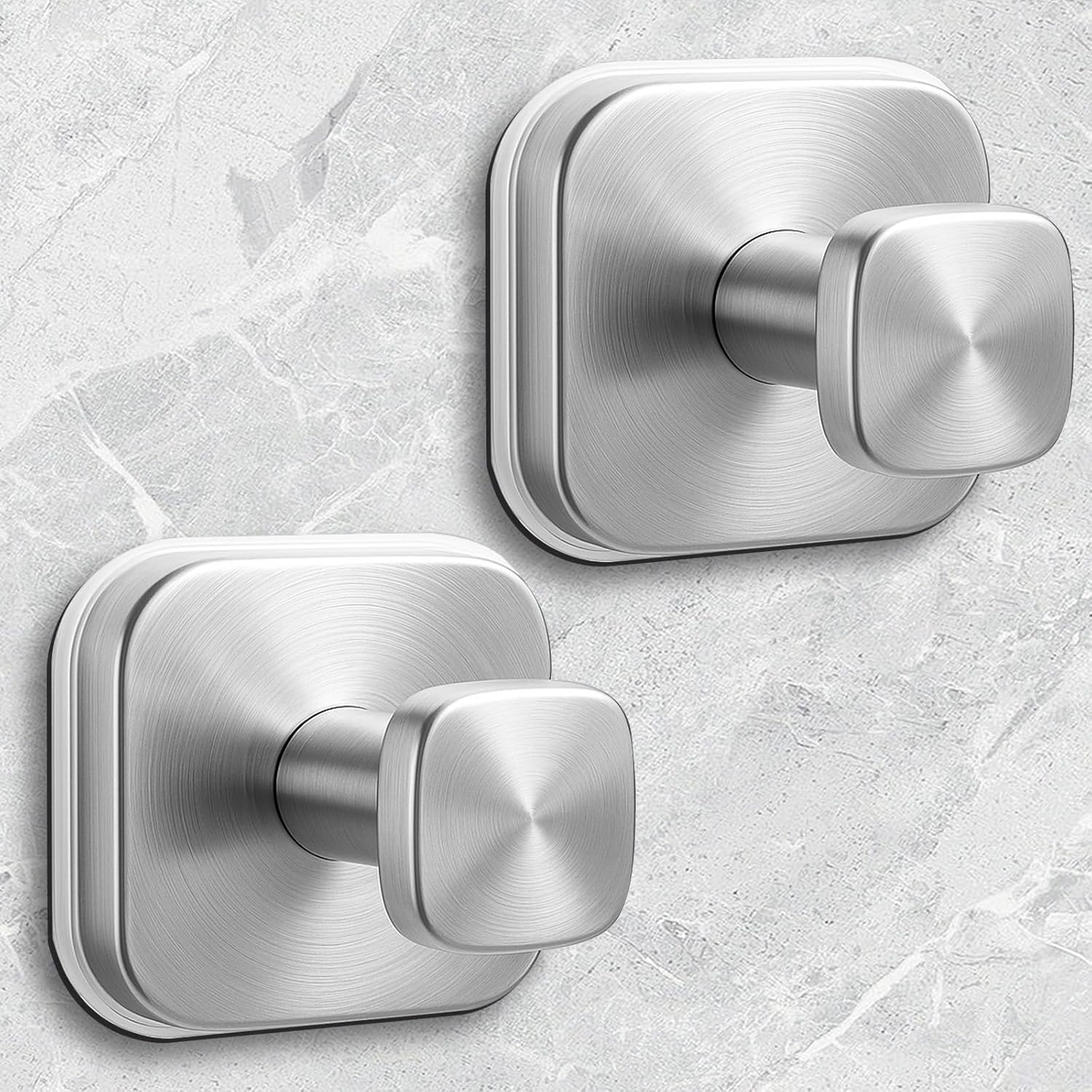 Shower Hooks for Inside Shower,Reable Suction Cup Hooks for Glass Window,Mirror,Removable Towel Hooks for Bathroom,2 Pack Silver